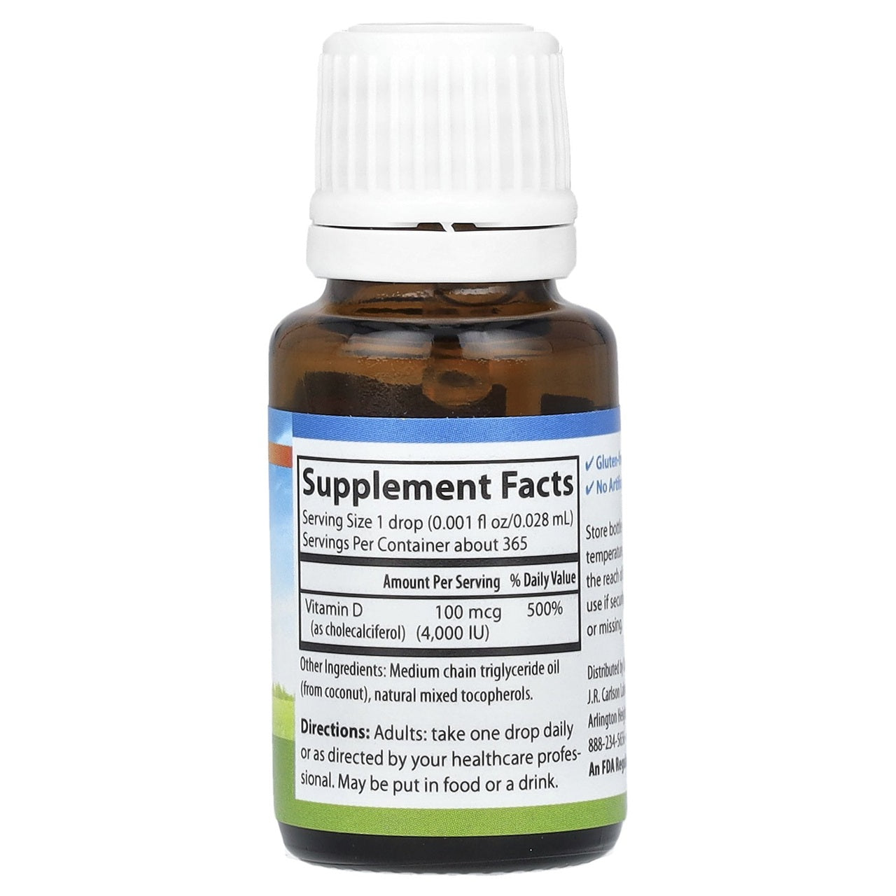 Carlsons super daily D3 dietary supplement facts. 