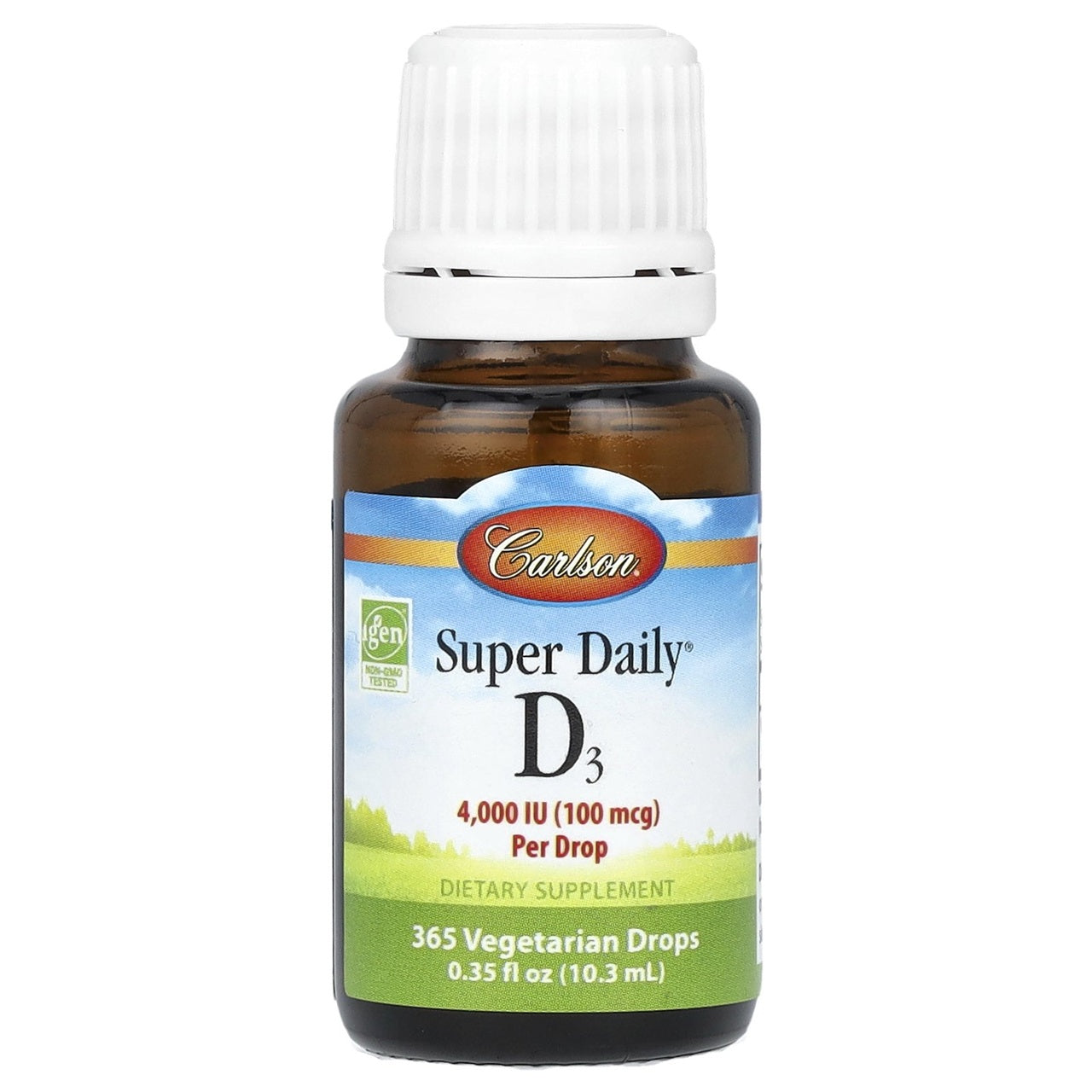 Carlson super daily D3 4,00 IU per drop - dietary supplement with 365 vegetarian drops. 