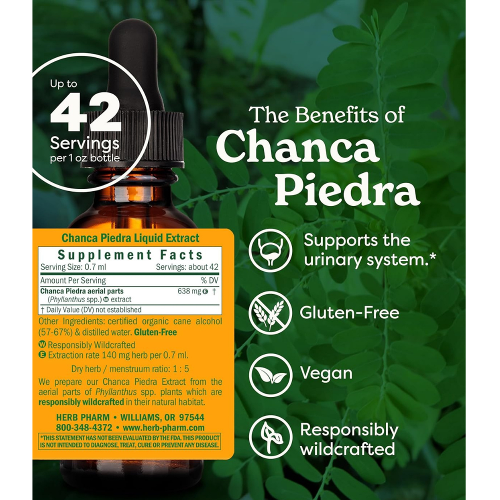 Herb Pharm Chanca Piedra Liquid Extract Drops for Urinary System Support, 1 Oz (30 ml)