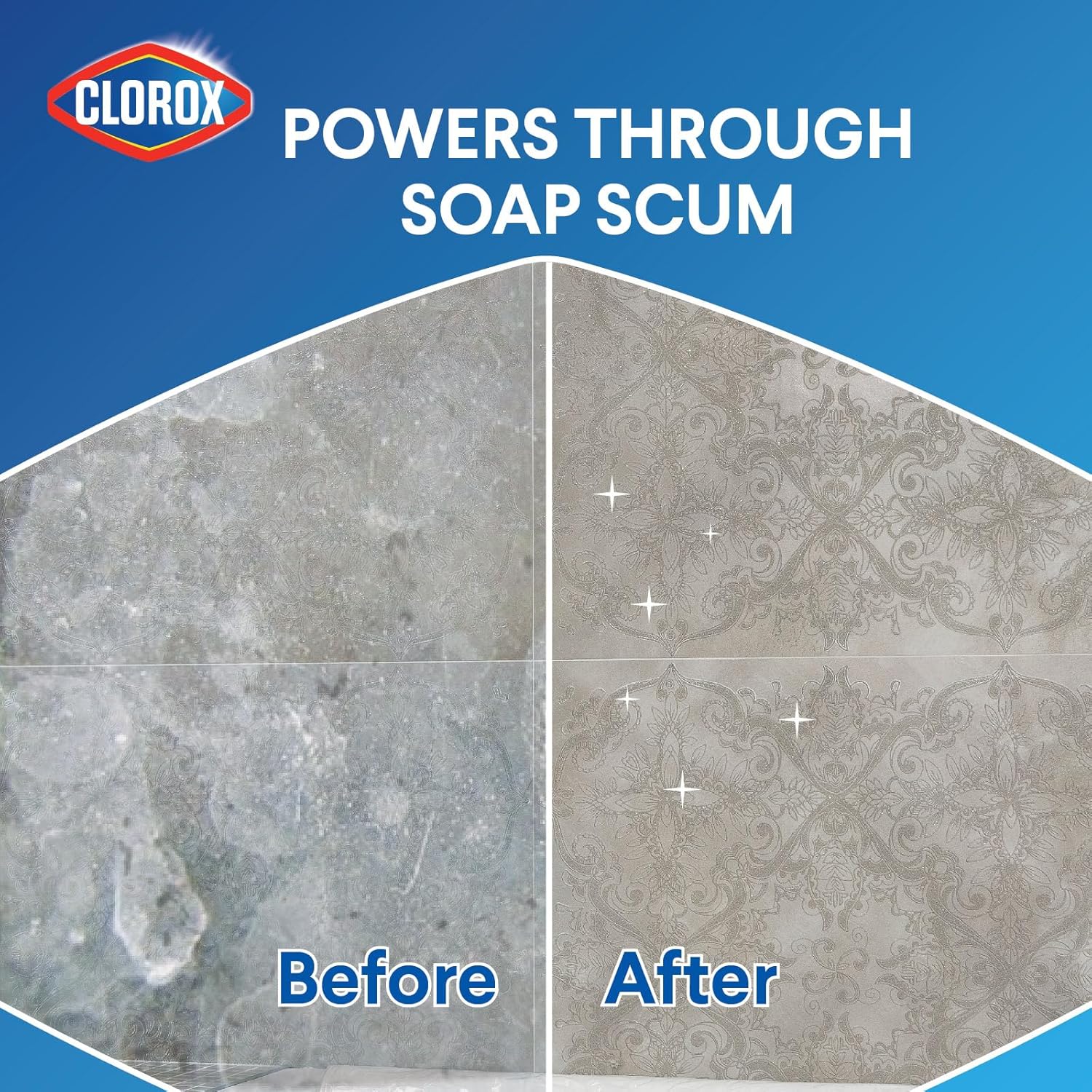 Clorox disinfectant bathroom cleaner spray powers through soap scum for cleaner homes and surfaces. 