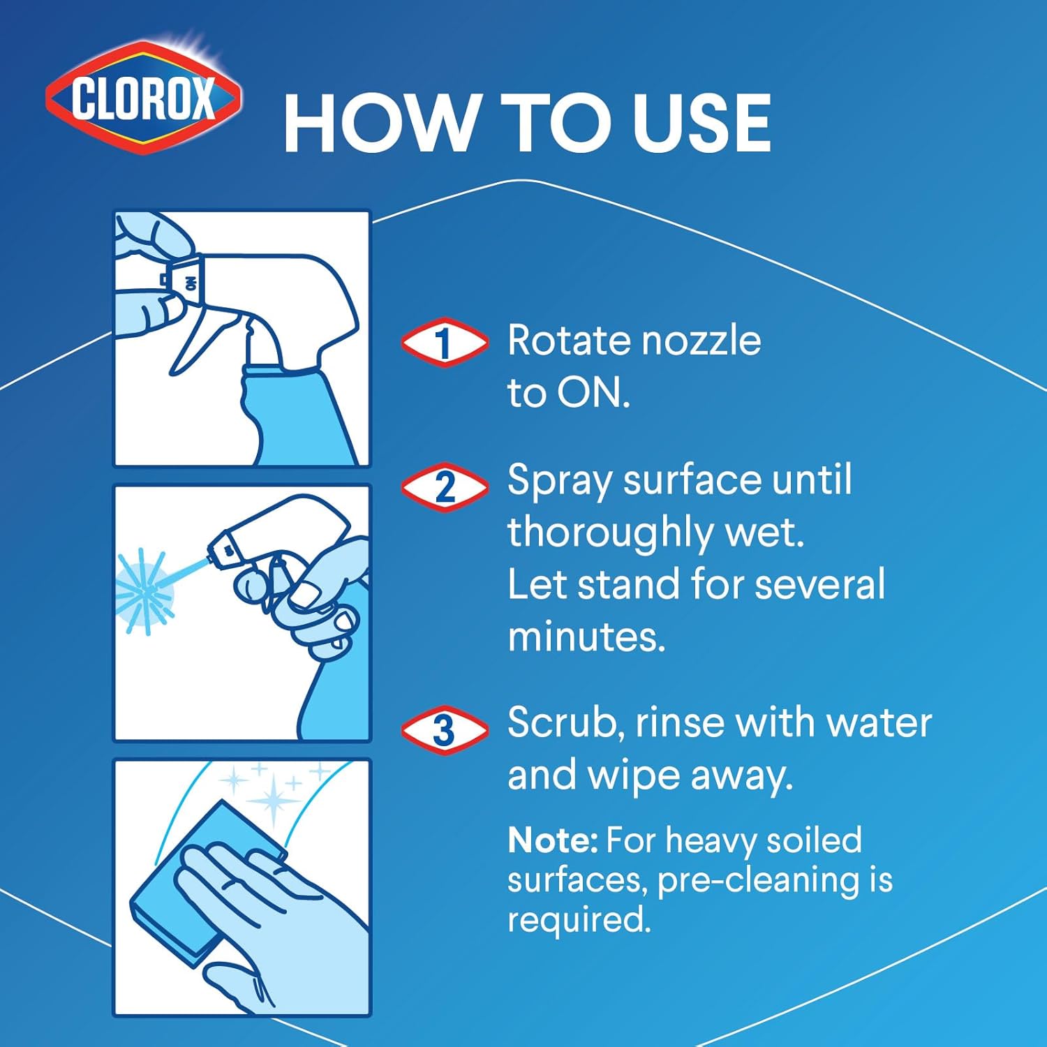 Clorox disinfecting bathroom cleaner spray is easy to use with coating nozzle and spray bottle. 