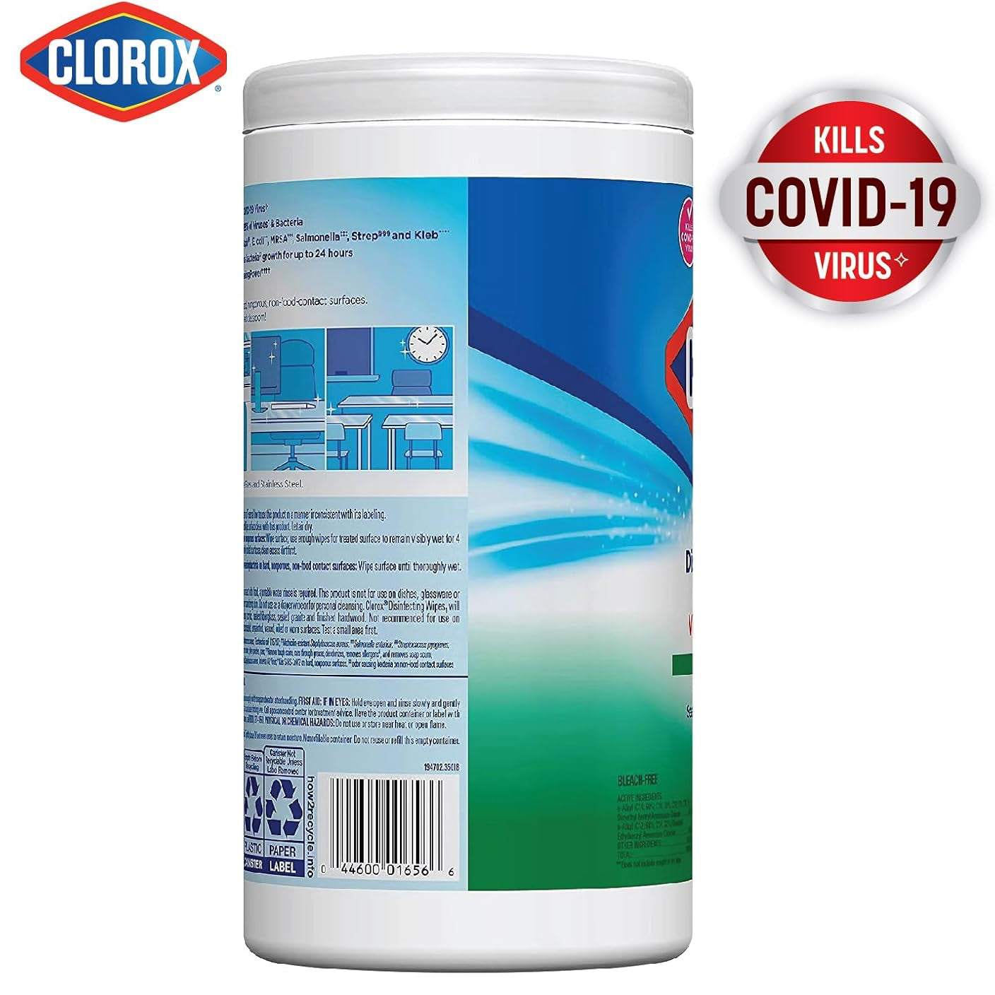Clorox disinfectant wipes with fresh scent kills covid-19 virus. 