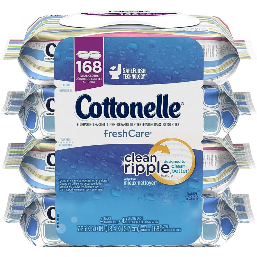 Contelle flushable cleansing cloths for hygiene