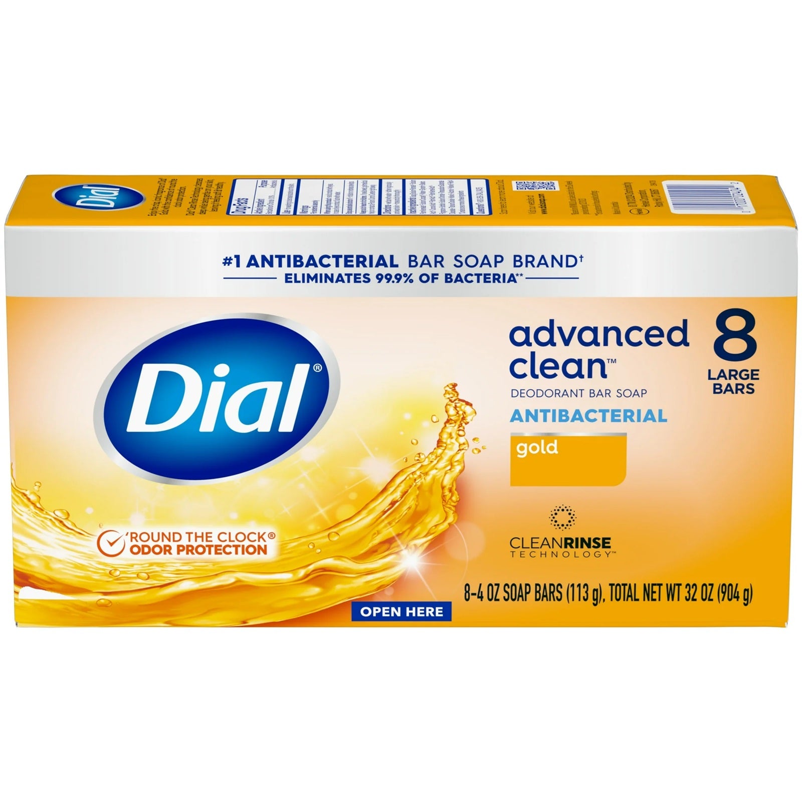 Round the clock protection with Dial gold antibacterial deodorant bar soap - advance clean. 