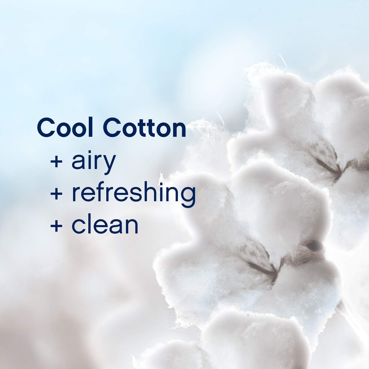 Downy fabric softener sheets in cool cotton scent - airy, refreshing and clean
