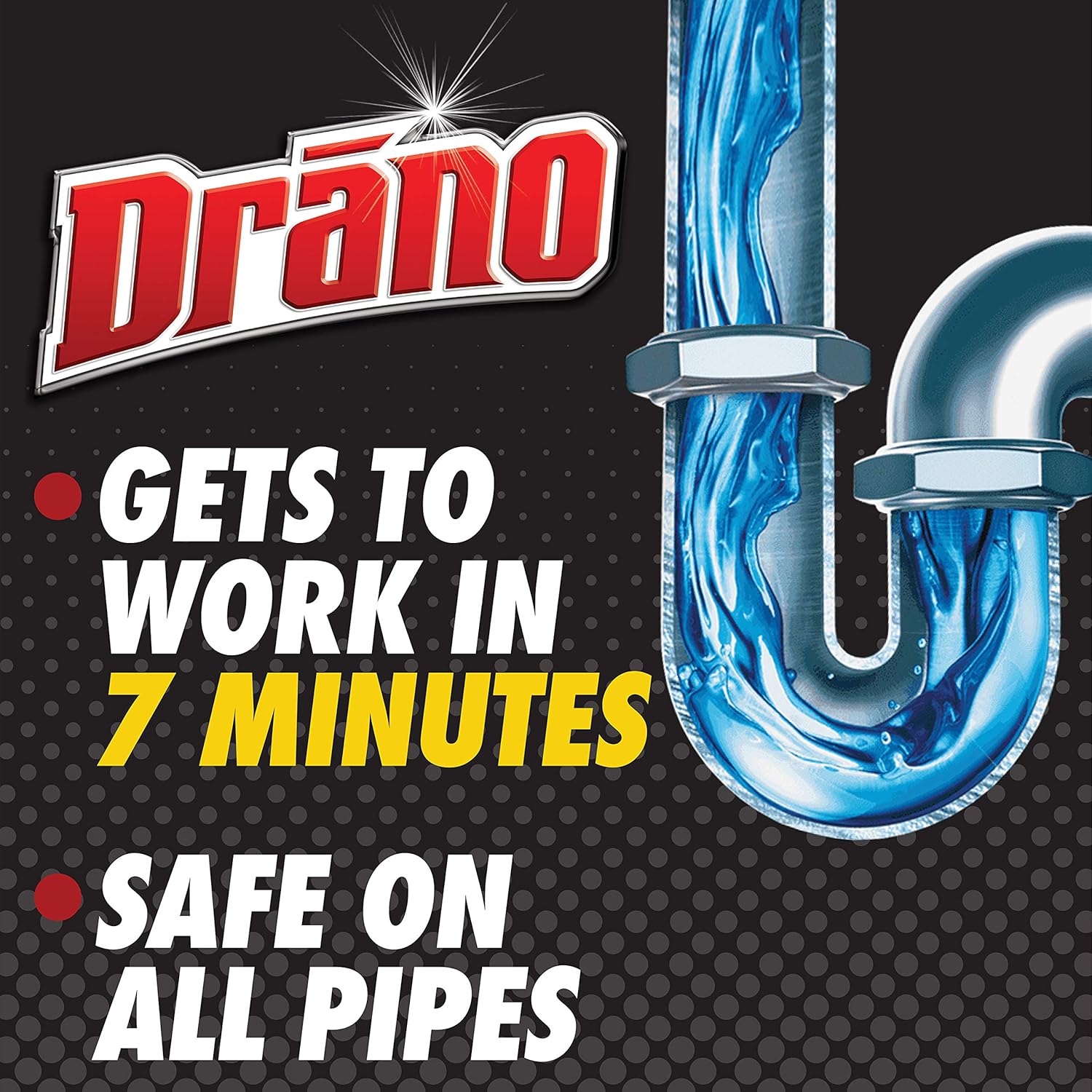 Drano Max Gel clog remover is safe on all pipes - cleaning clogs in 7 minutes. 