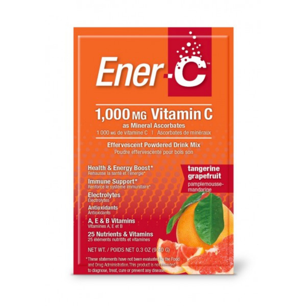 Supplement sachet pack of Ener C tangerine grapefruit Vitamin C for health & energy boost, electrolytes and immune support. 