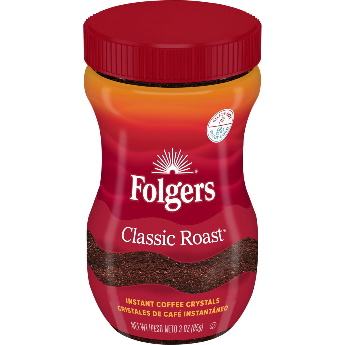 Folgers Instant Coffee Crystals | Classic Roast | 3 Oz (85 g)
