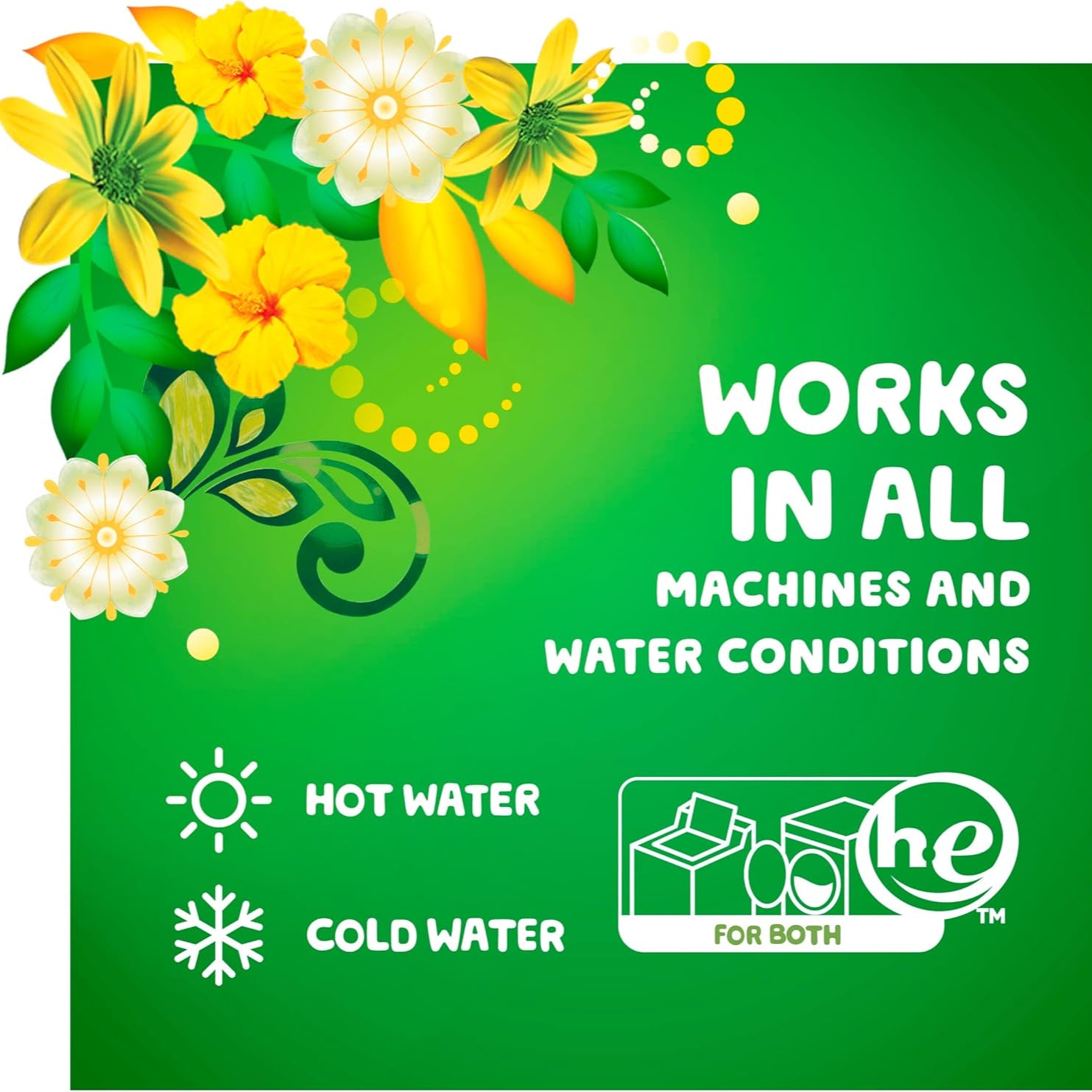 Gain original liquid laundry detergent works in all machines and water conditions. 