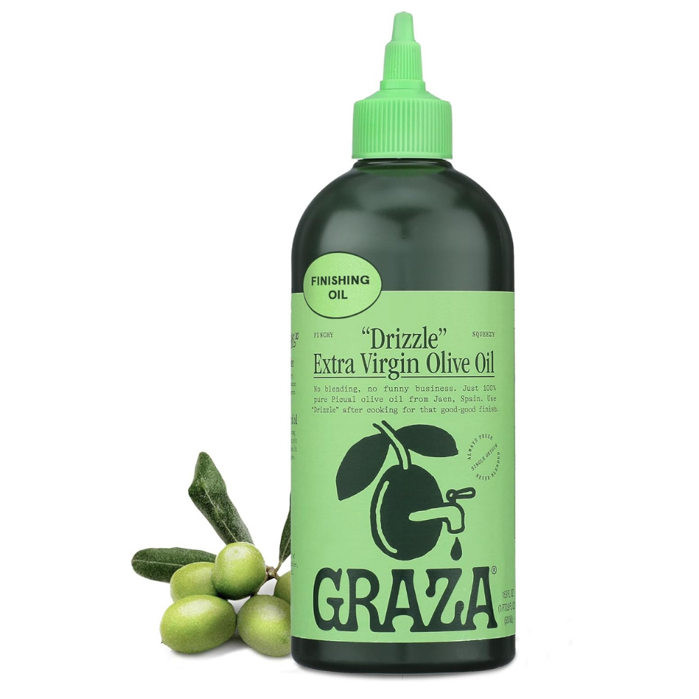 Graza Drizzle extra virgin olive oil, bottle of finishing oil