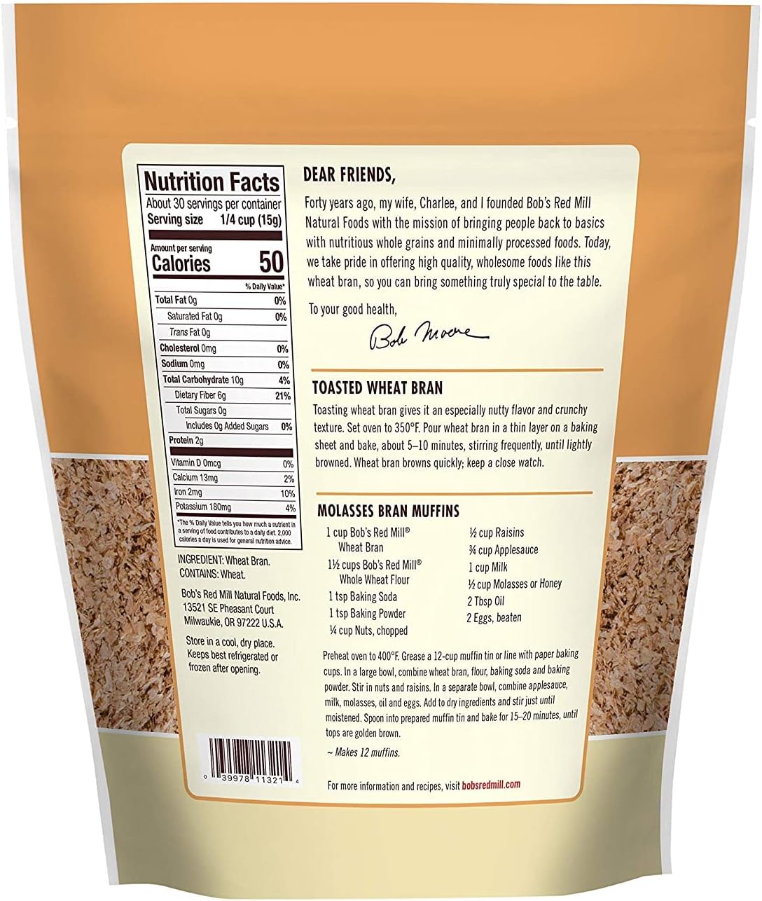 Bob's Red Mill Wheat Bran, 8 Oz