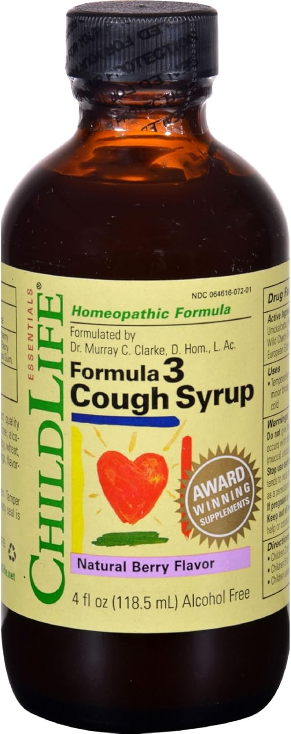 Child Life Essentials Formula #3 Cough Syrup Natural Berry Flavor - 4 Oz