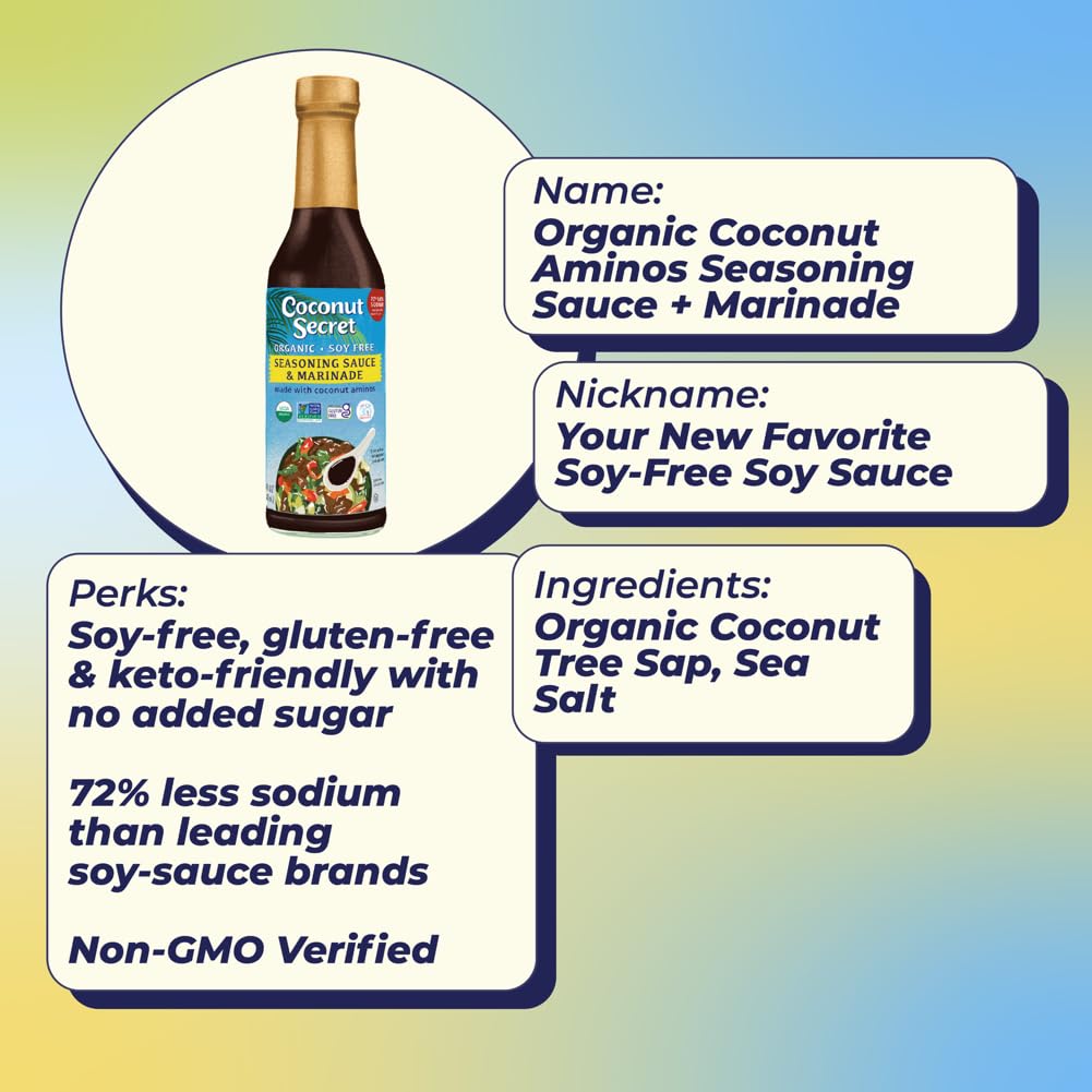 Coconut Secret Coconut Aminos Soy-Free Seasoning Sauce | 8 Oz (237 ml)