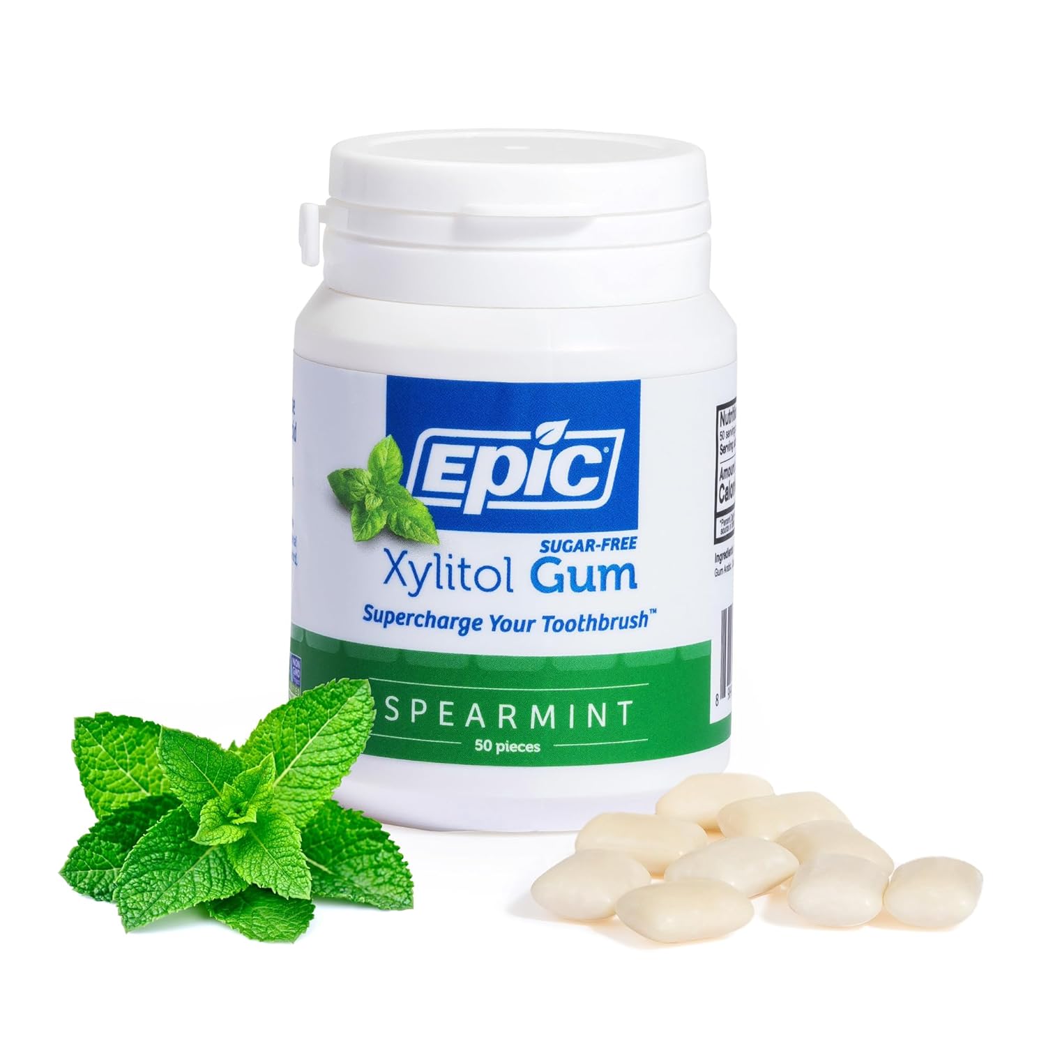 Epic Xylitol Sweetened Spearmint Gum | 50 Pieces