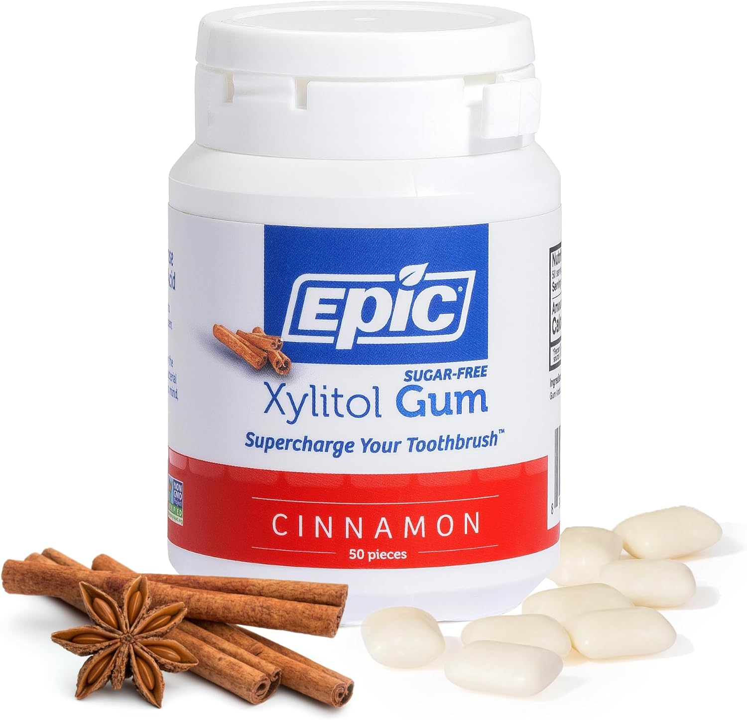 Epic Dental Xylitol Gum Cinnamon | 50 Pieces