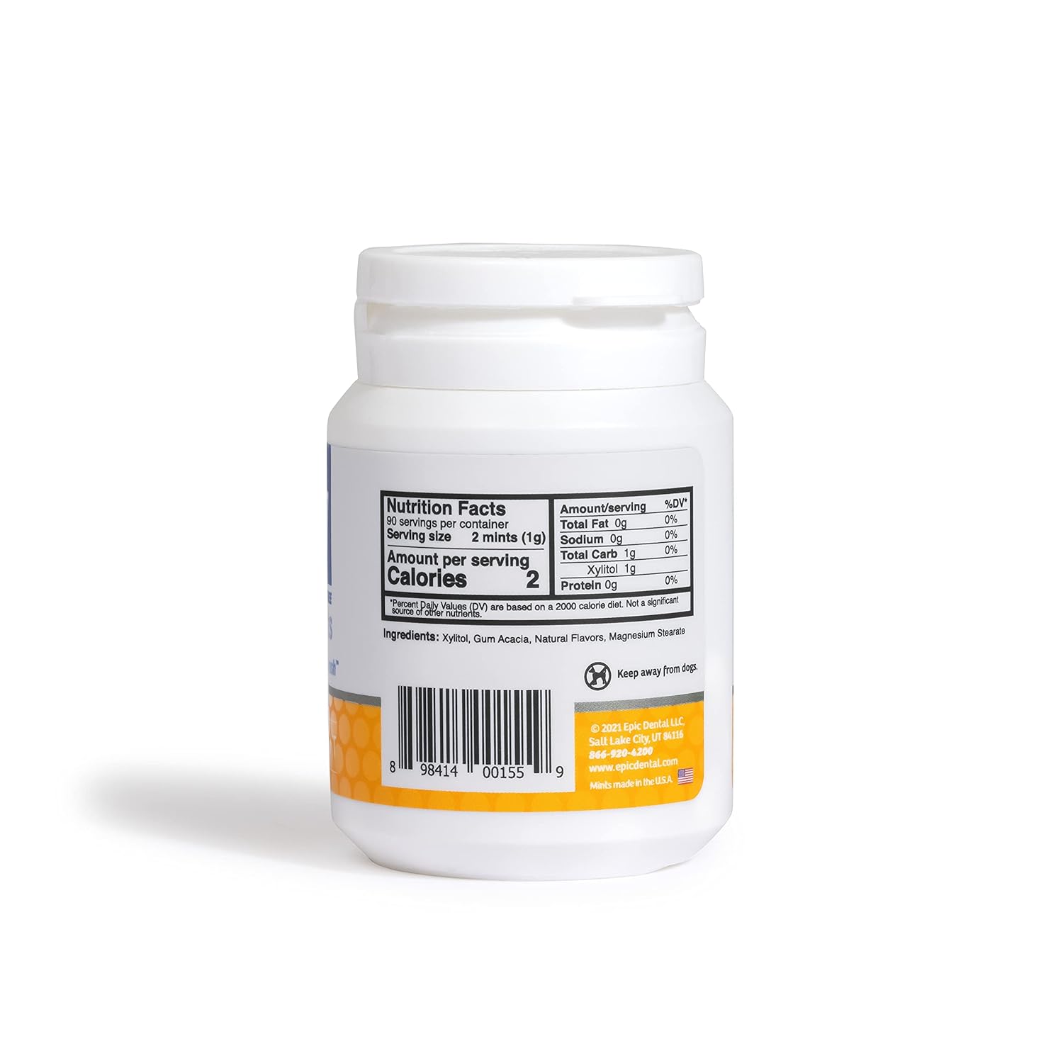 Epic Dental 100% Xylitol Sweetened Breath Mints | Fresh Fruit | 180 Count