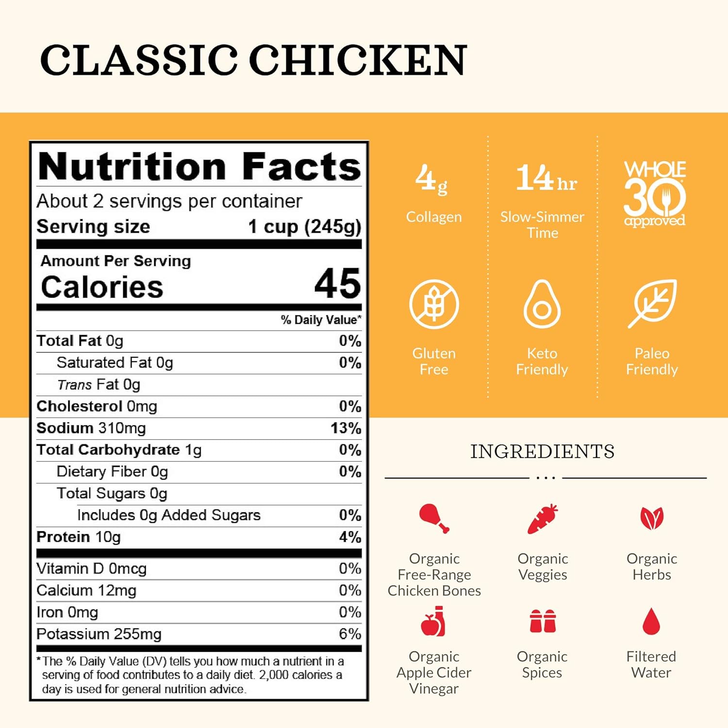 Kettle and Fire Bone Broth Chicken - 16.9 fl. oz.