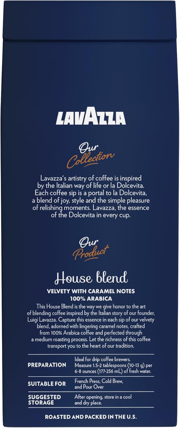 Lavazza Perfetto Ground Coffee Blend | Dark Roast |100% Arabica | Full-bodied | 12 Oz