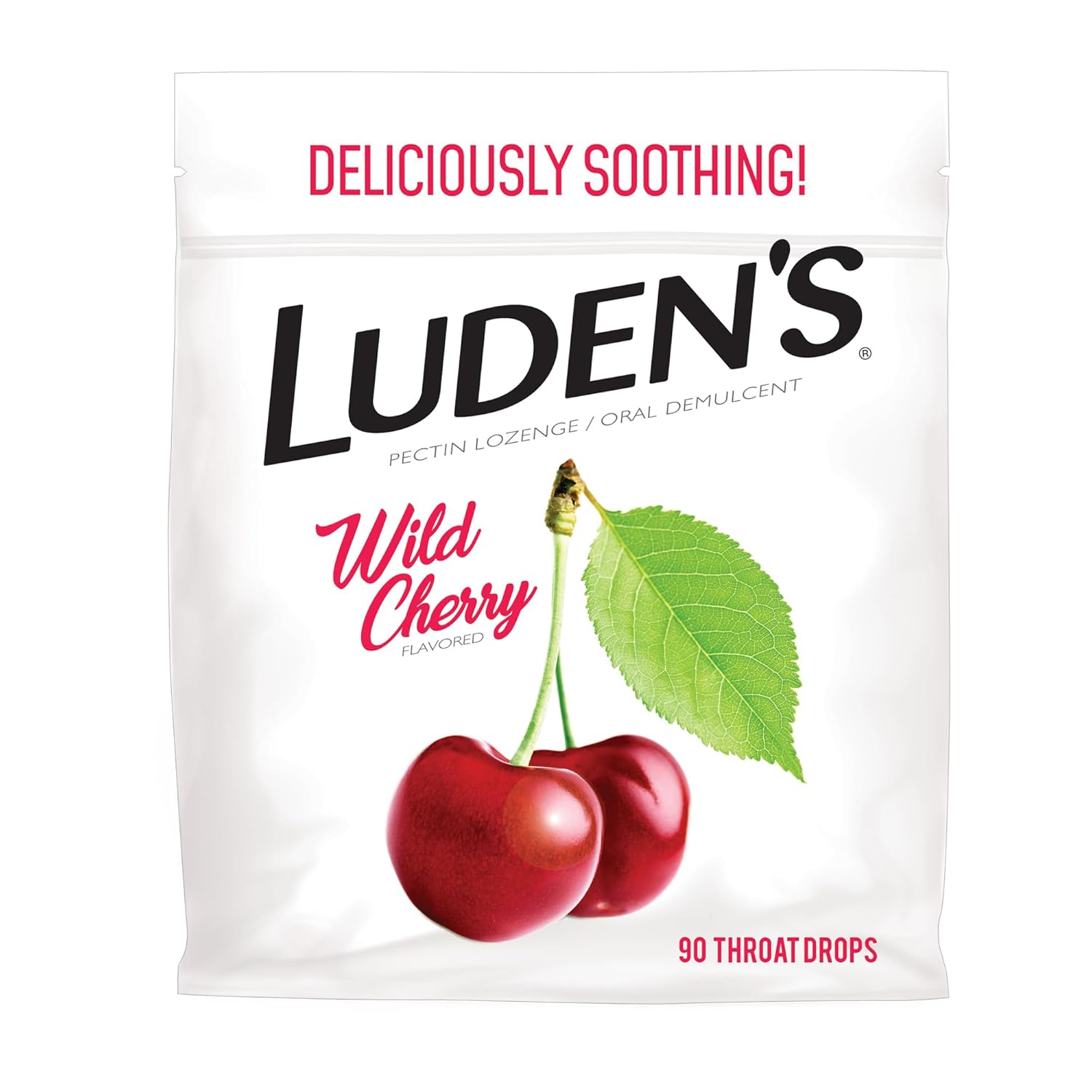 Luden's Wild Cherry Cough Throat Drops | 90 Drops | 1 Bag