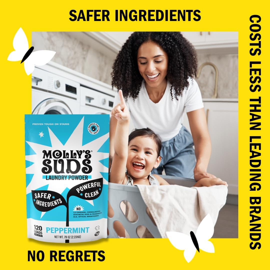 Molly's Suds Original Laundry Detergent Powder | 70 Loads | Peppermint