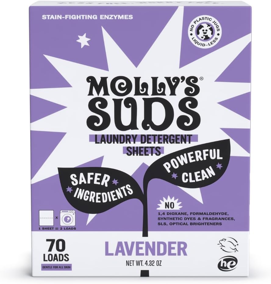 Molly's Suds Laundry Detergent Sheets | 70 Loads | Lavender