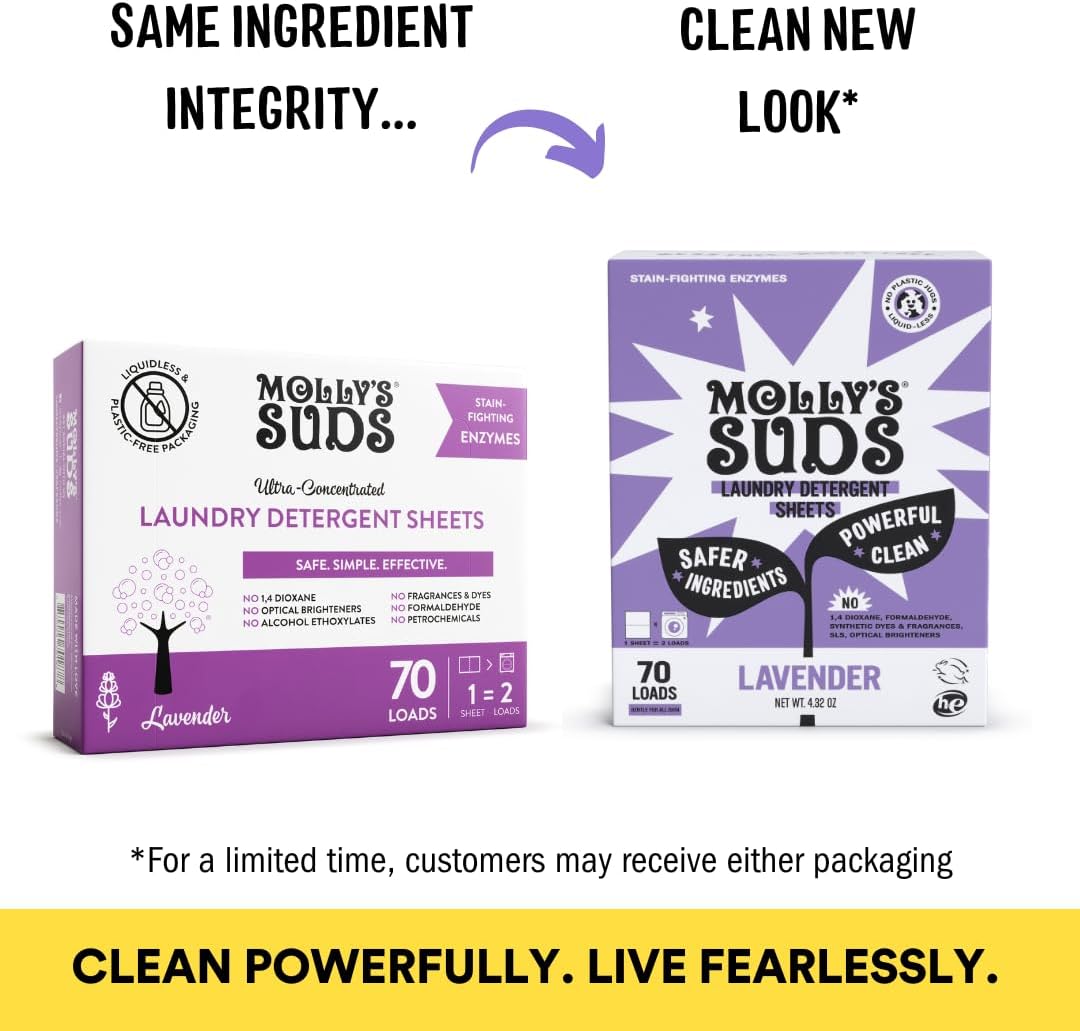 Molly's Suds Laundry Detergent Sheets | 70 Loads | Lavender