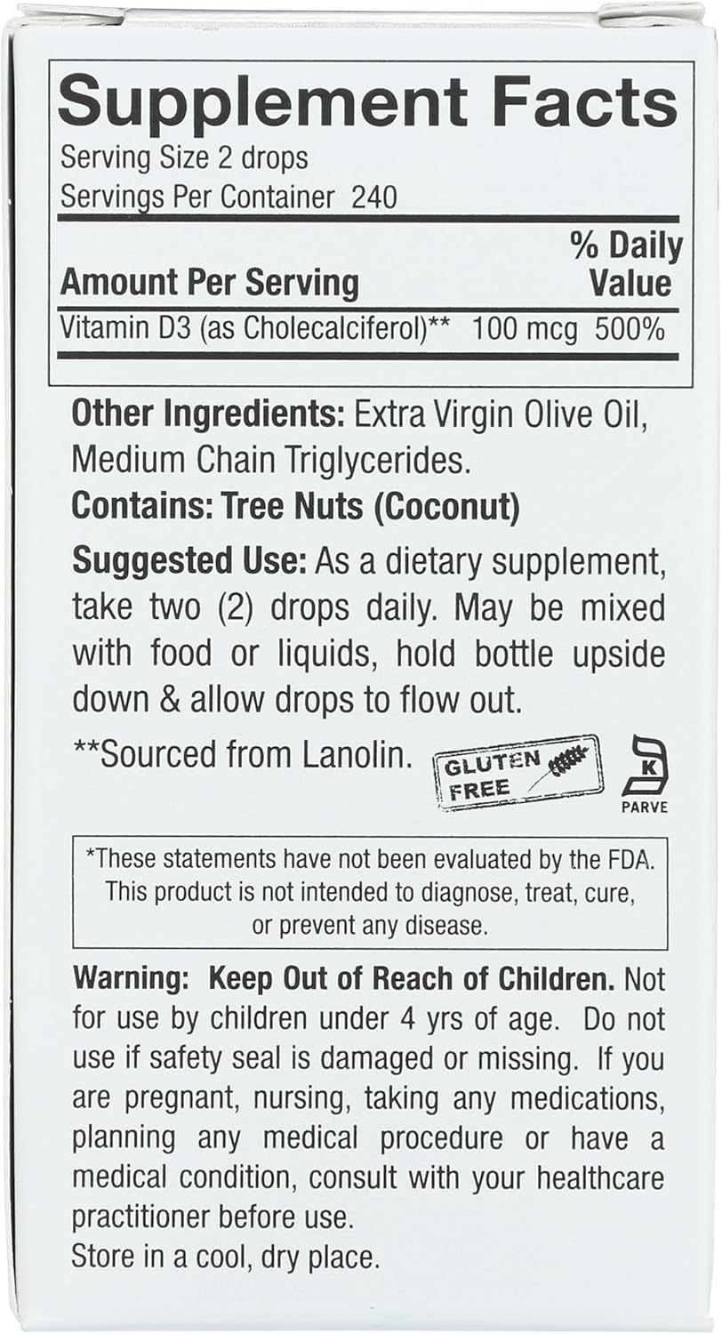 Nature's Answer Vitamin D3 Drops | 0.5 Oz