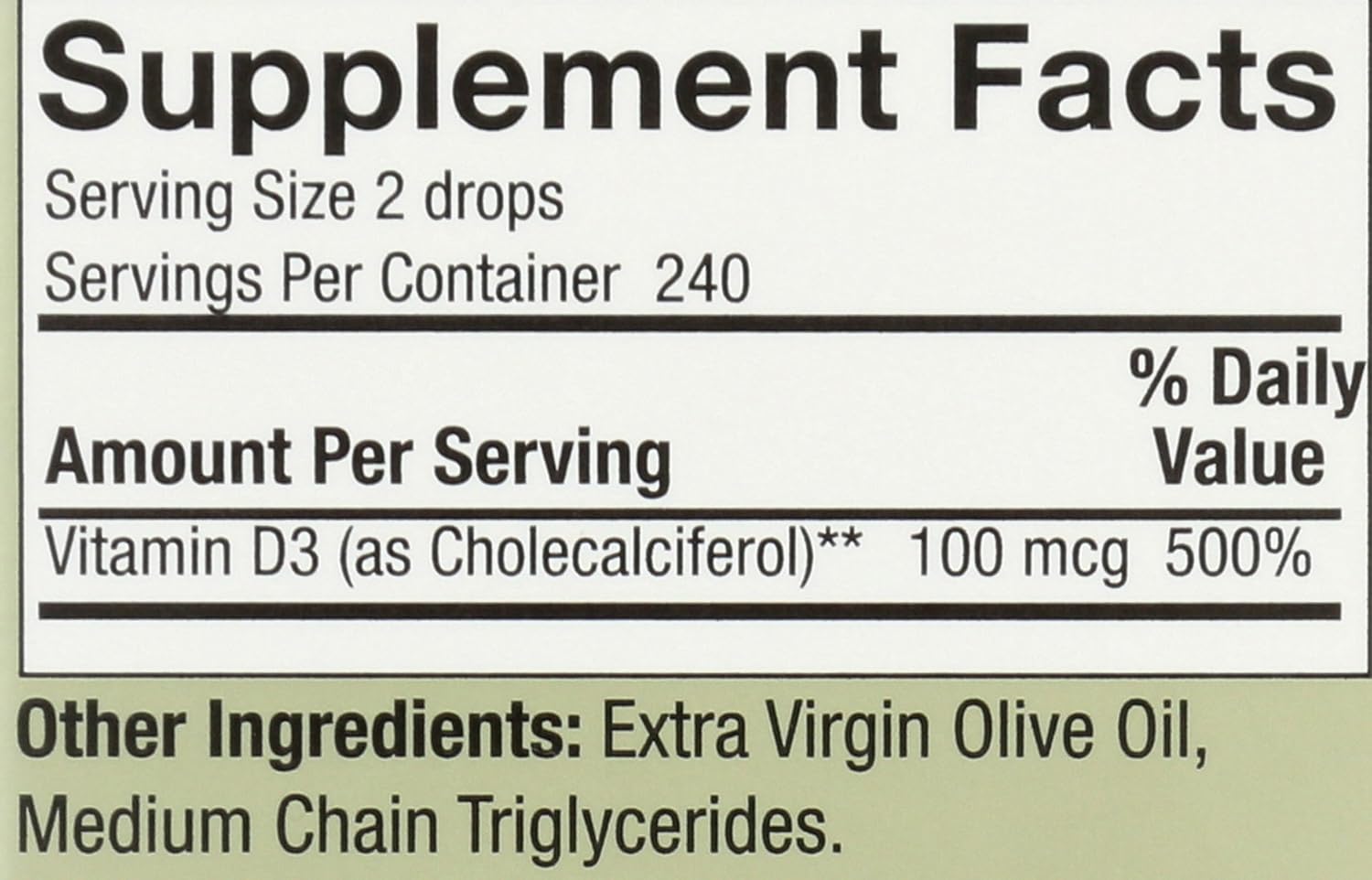 Nature's Answer Vitamin D3 Drops | 0.5 Oz