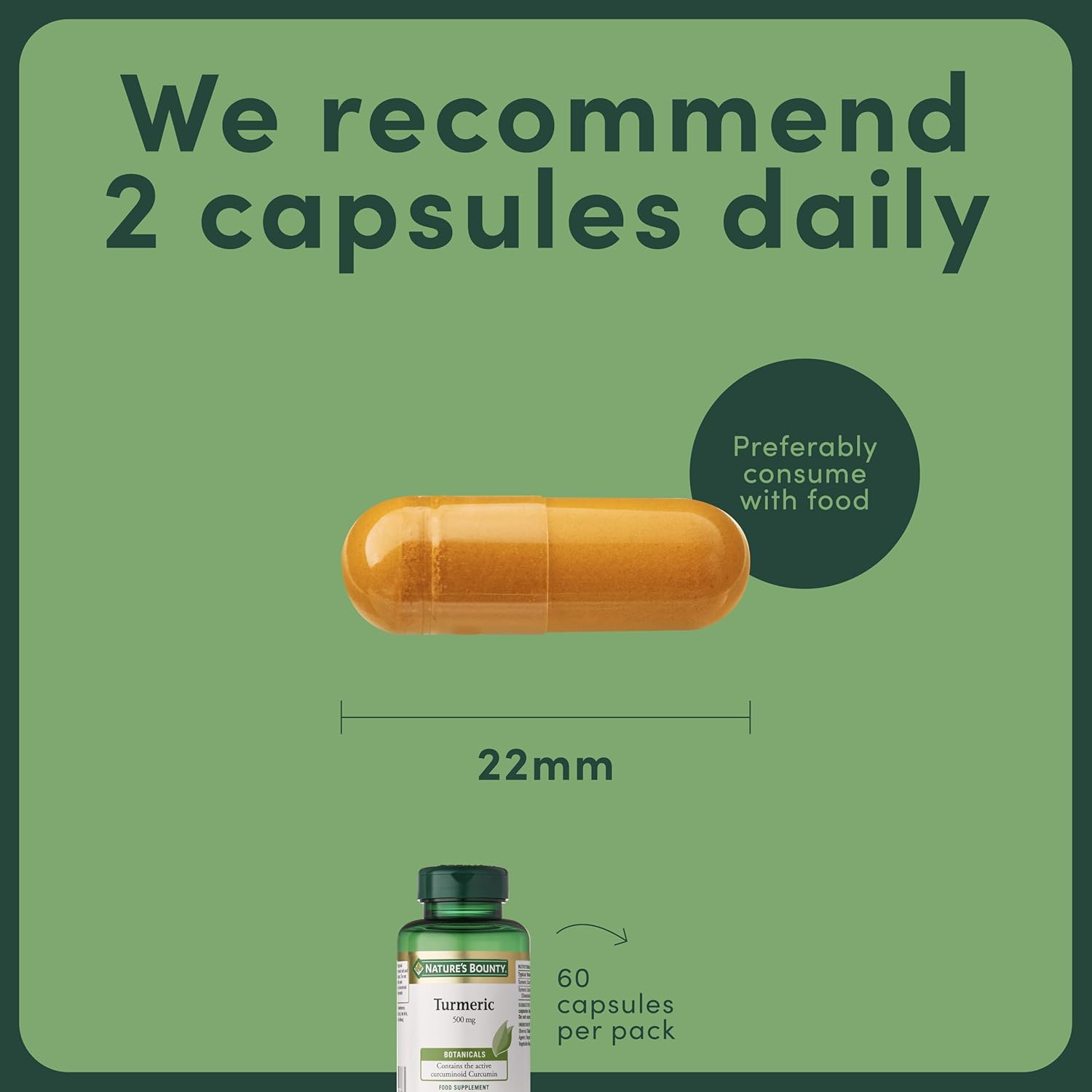 Nature's Bounty Turmeric 500 mg | Pack of 60 Capsules