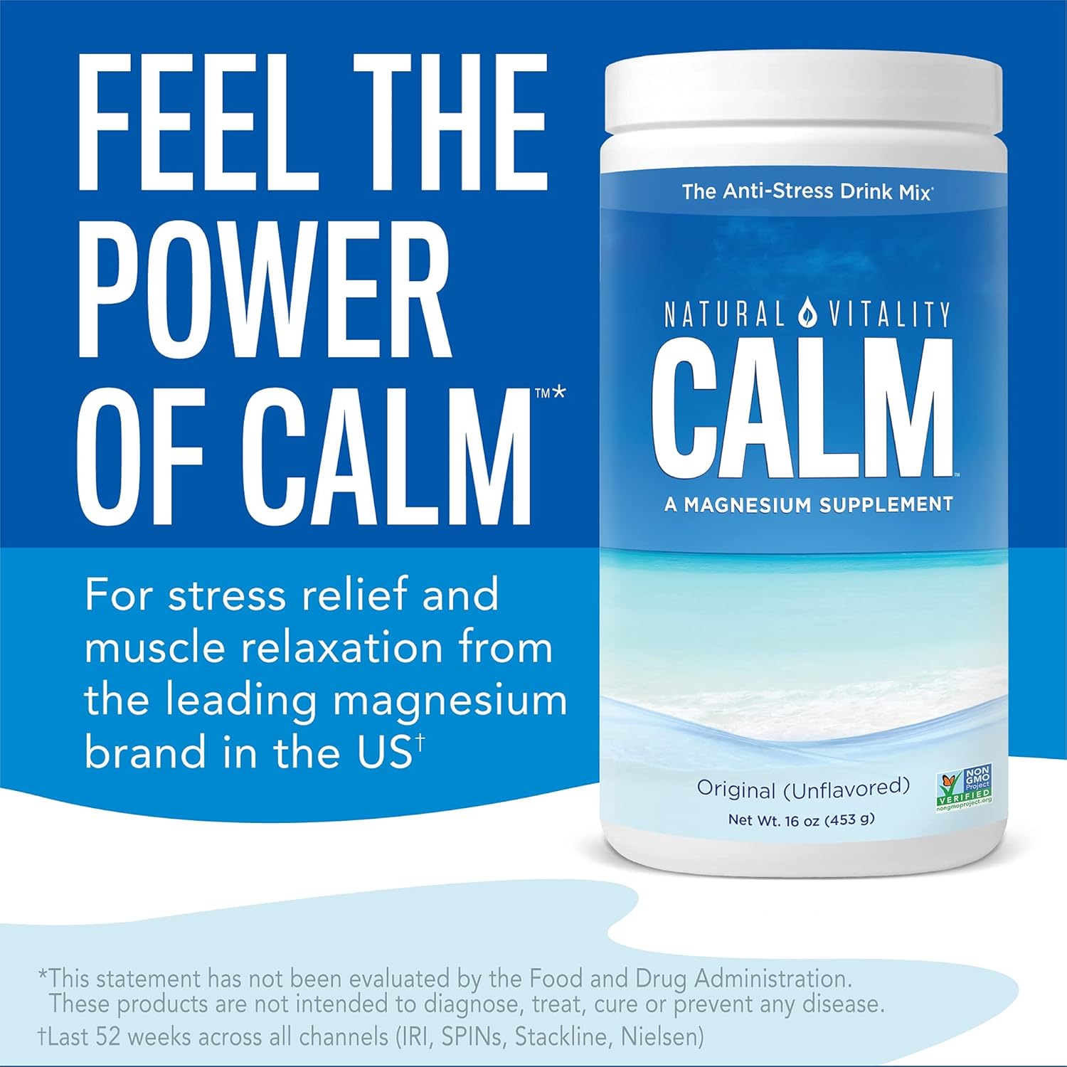 Natural vitality calm. Magnesium supplement. Anti -stress drink mix