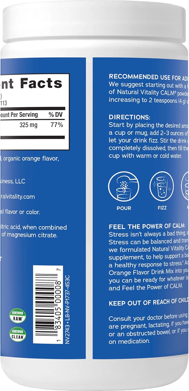 Natural Vitality Natural Calm, Orange, 16 Oz