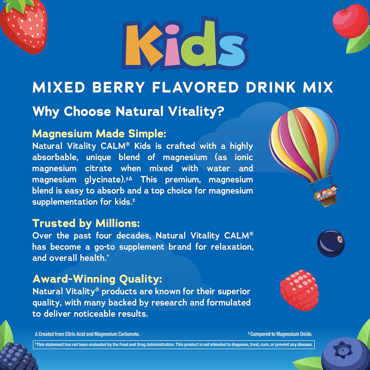 Natural Vitality Natural Calm Kids, Mixed Berry | 453g