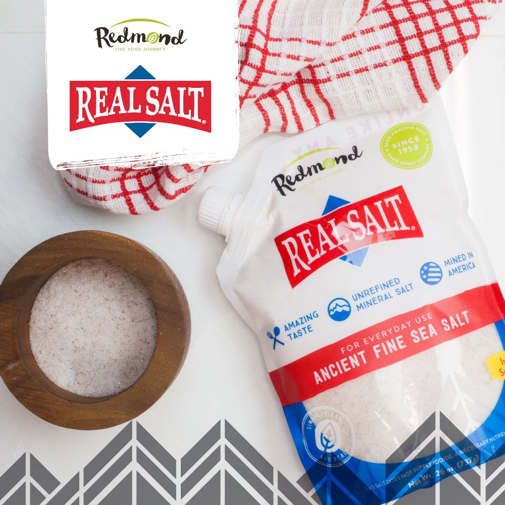 Redmond Real Salt, Ancient Fine Sea Salt, Unrefined Mineral Salt, 26 Ounce Pouch (2 Pack)