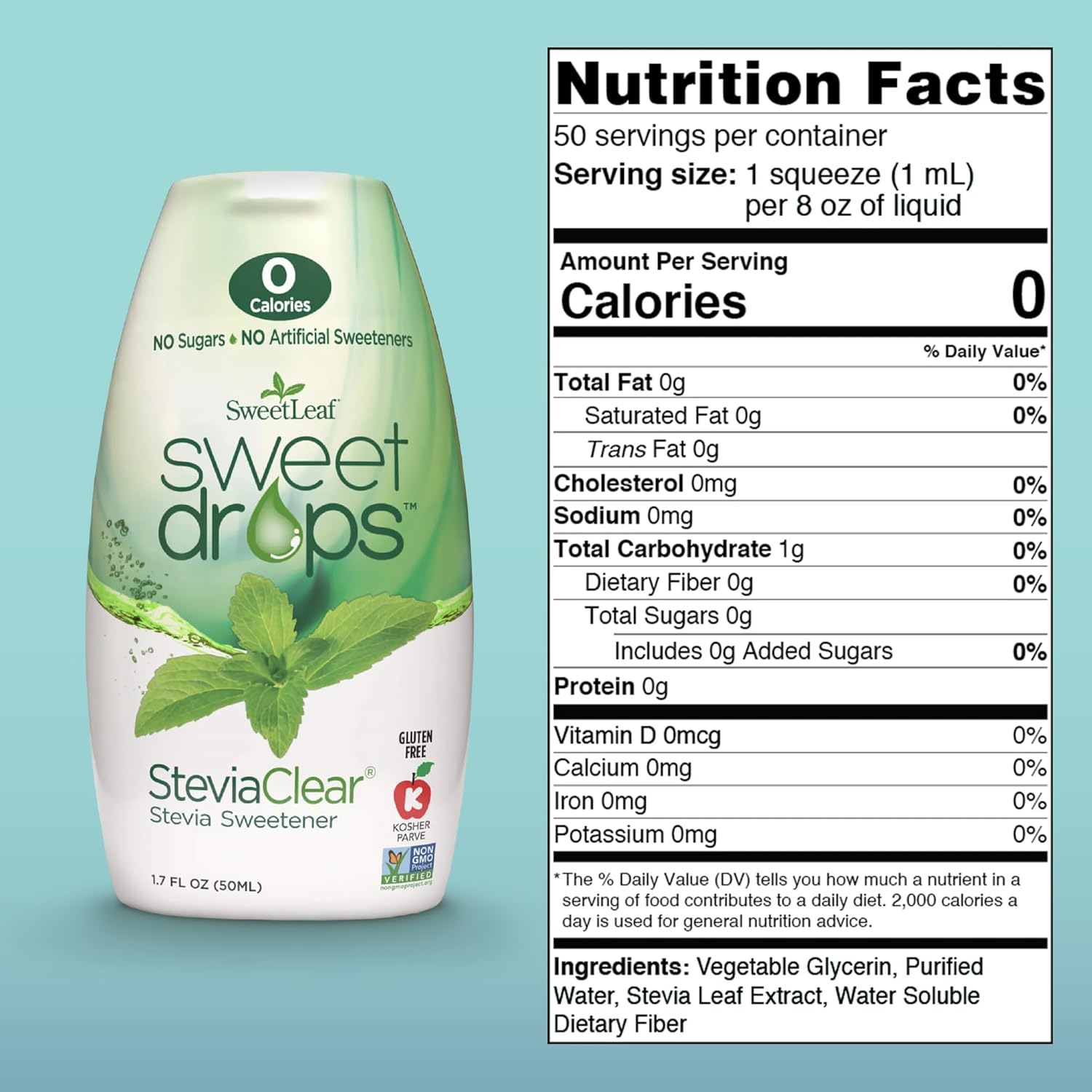 SweetLeaf Sweet Drops | SteviaClear | 1.7 Oz
