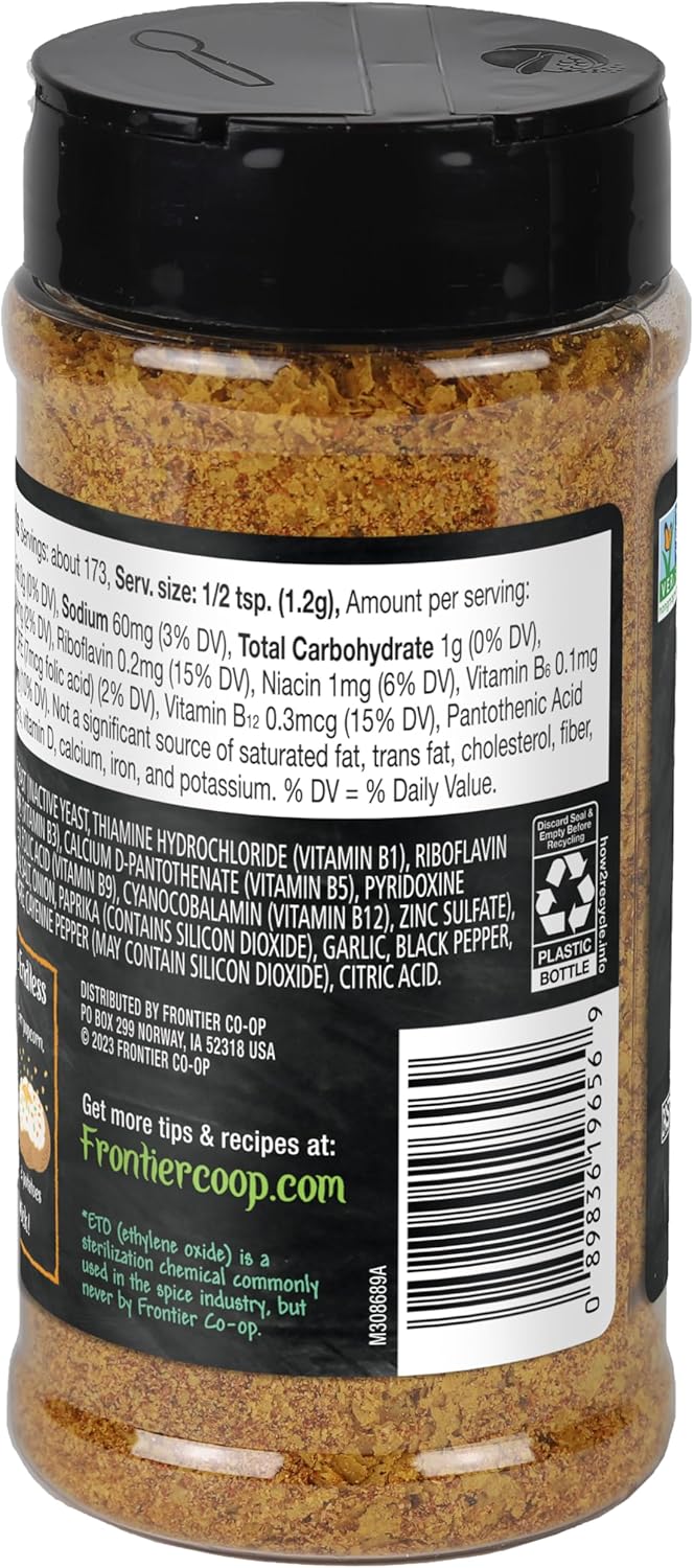 Frontier Natural Products, Premium Nutritional Yeast, Nacho Spice, 207g, 7.3 Ounce