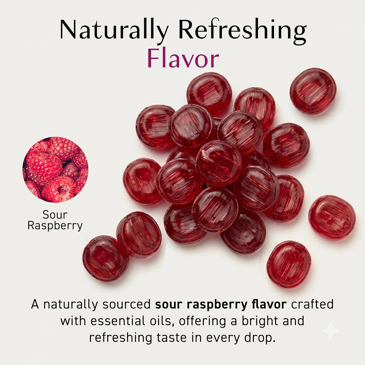 Threelollies Preggie Drops Plus | Sour Raspberry | 32 Lozenges