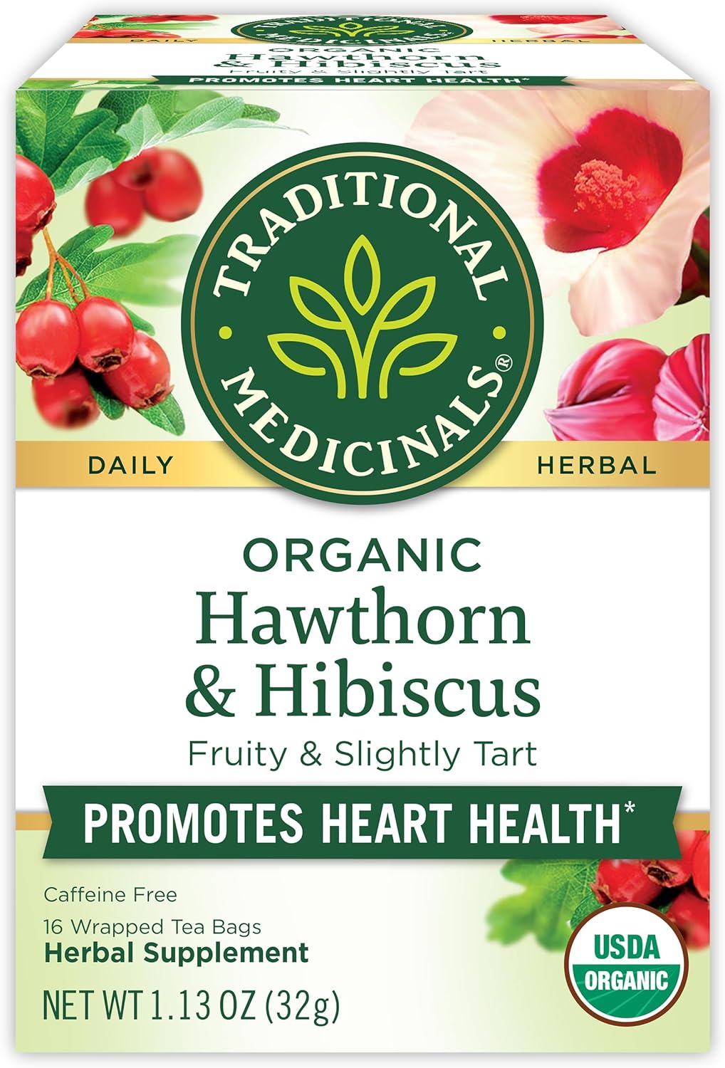 Traditional Medicinals Teas Heart Tea with Hawthorn, 16 bag