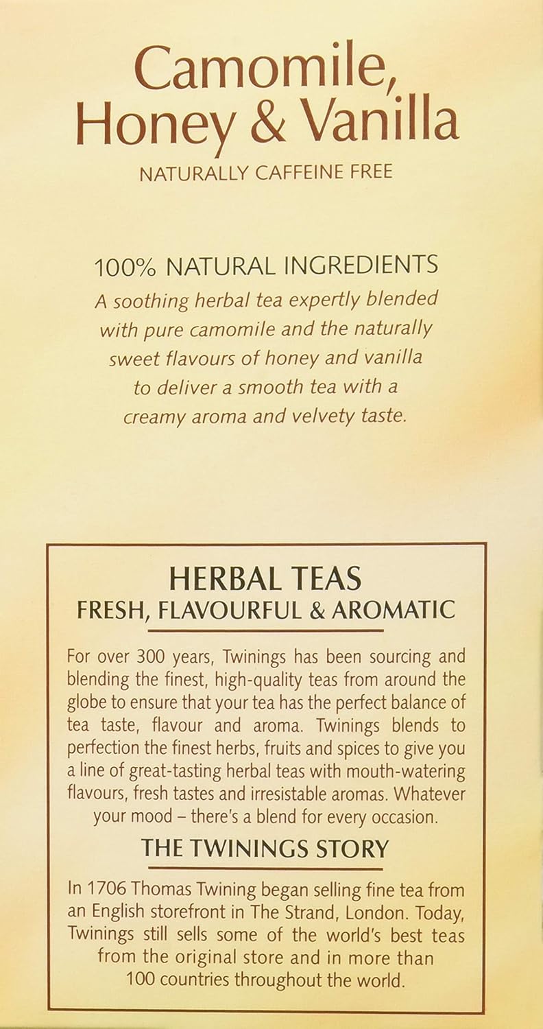 Twinings Herbal Tea Chamomile Honey and Vanilla | 20 Tea Bags
