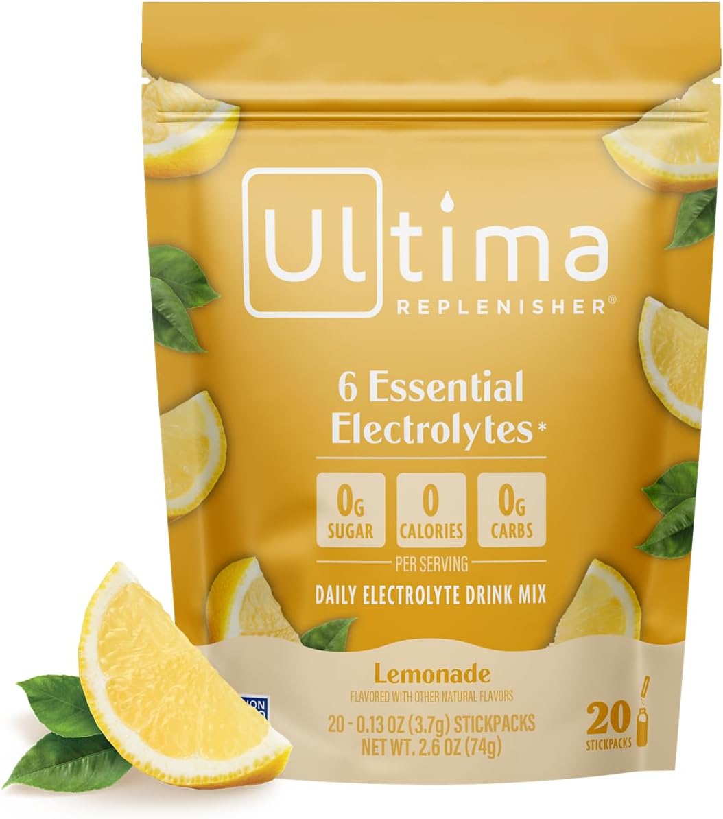 Ultima Replenisher Daily Electrolyte Powder | Lemonade | 20 Stickpacks