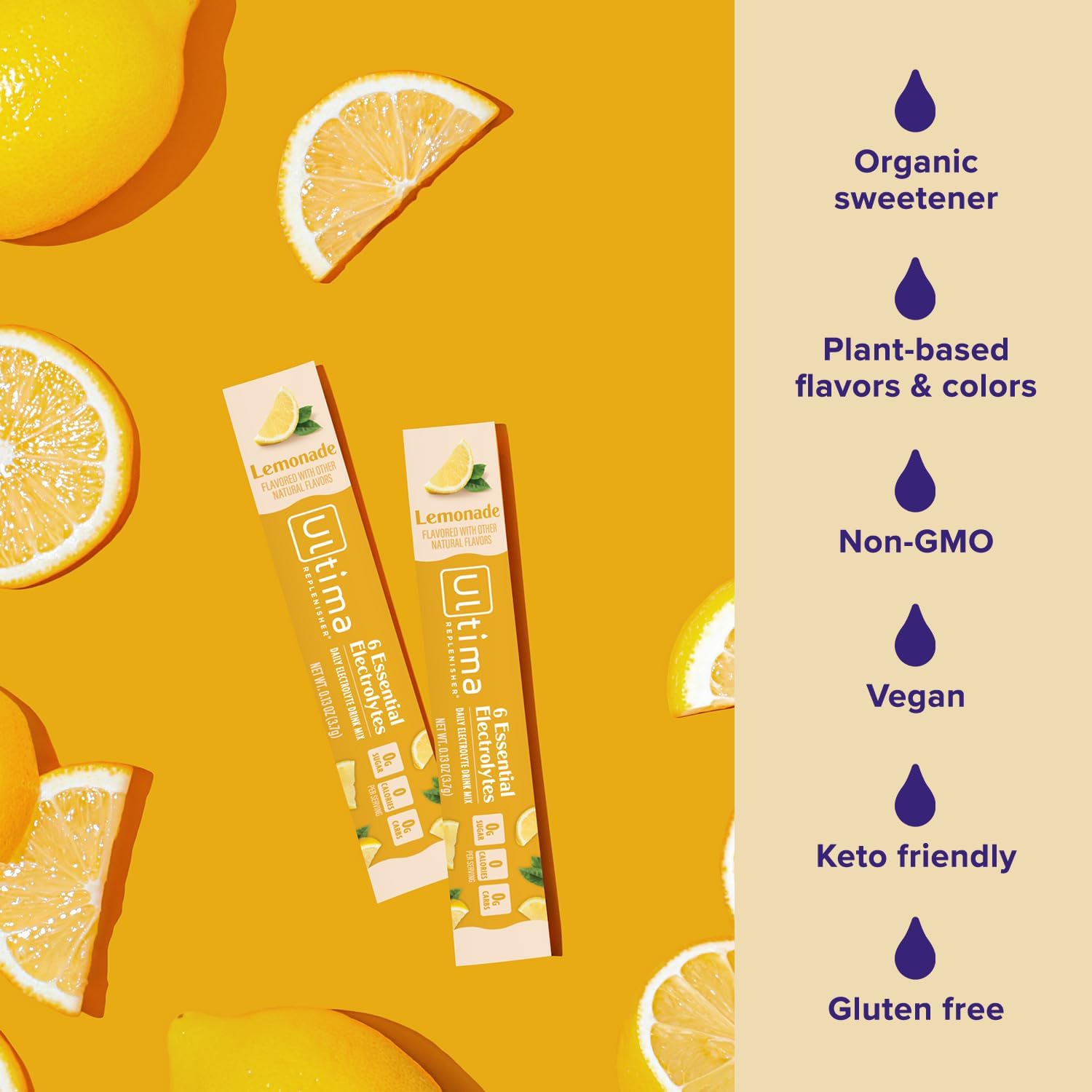 Ultima Replenisher Daily Electrolyte Powder | Lemonade | 20 Stickpacks