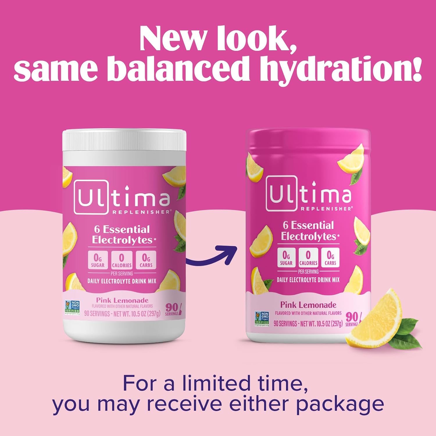 Ultima Replenisher Hydrating Electrolyte Powder | Pink Lemonade | 90 Servings
