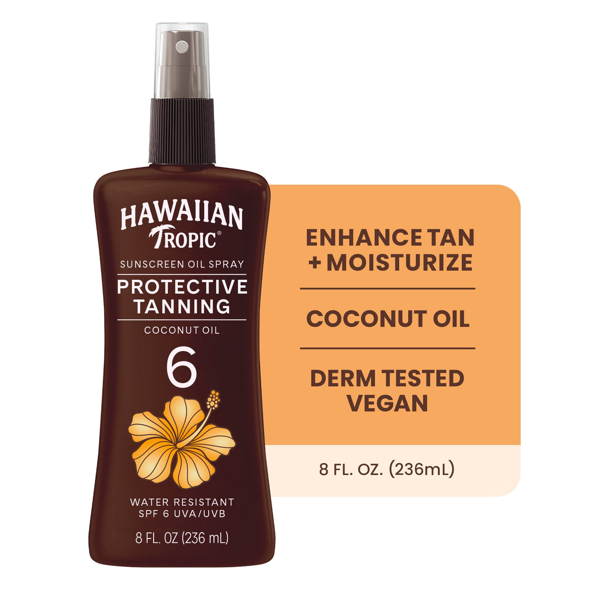 Hawaiian Tropic Tanning Oil SPF#6 | 8 Oz (236 ml)