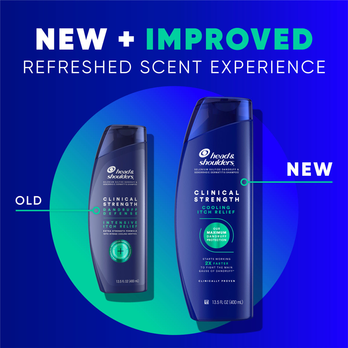 Head & shoulders clinical strength shampoo with new + improved refreshed scent hair care experience