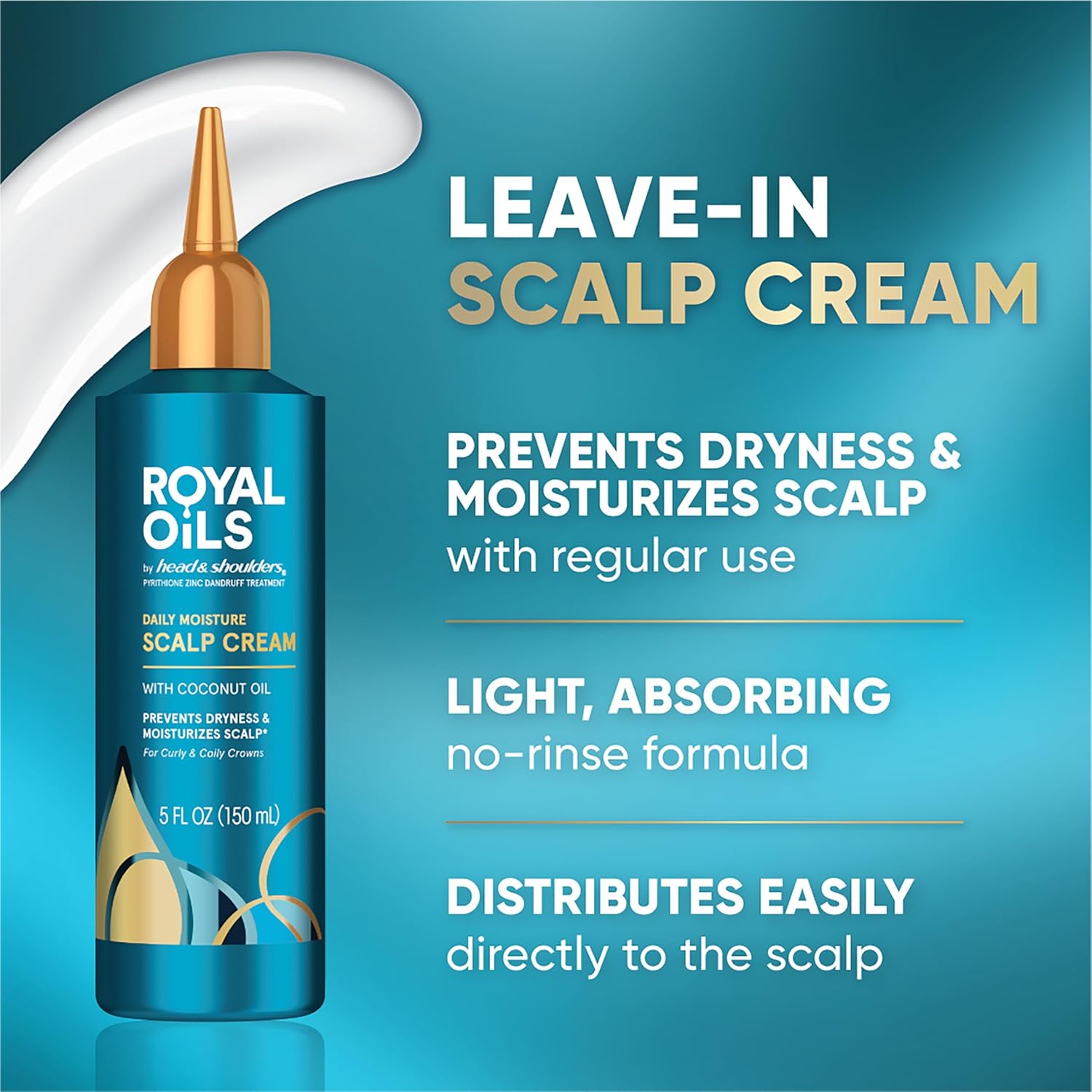 Head & shoulders royal oils daily moisture leave in scalp cream prevents dryness and moisturizes scalp with light, absorbing formula. 