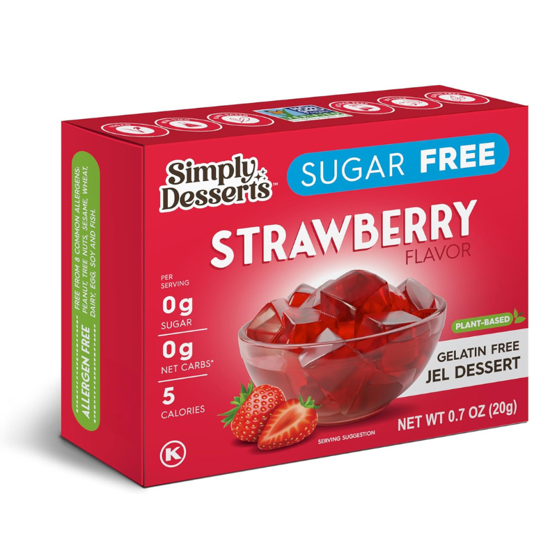 Simply Delish Jel Dessert Strawberry, 0.7 Oz (20 g)