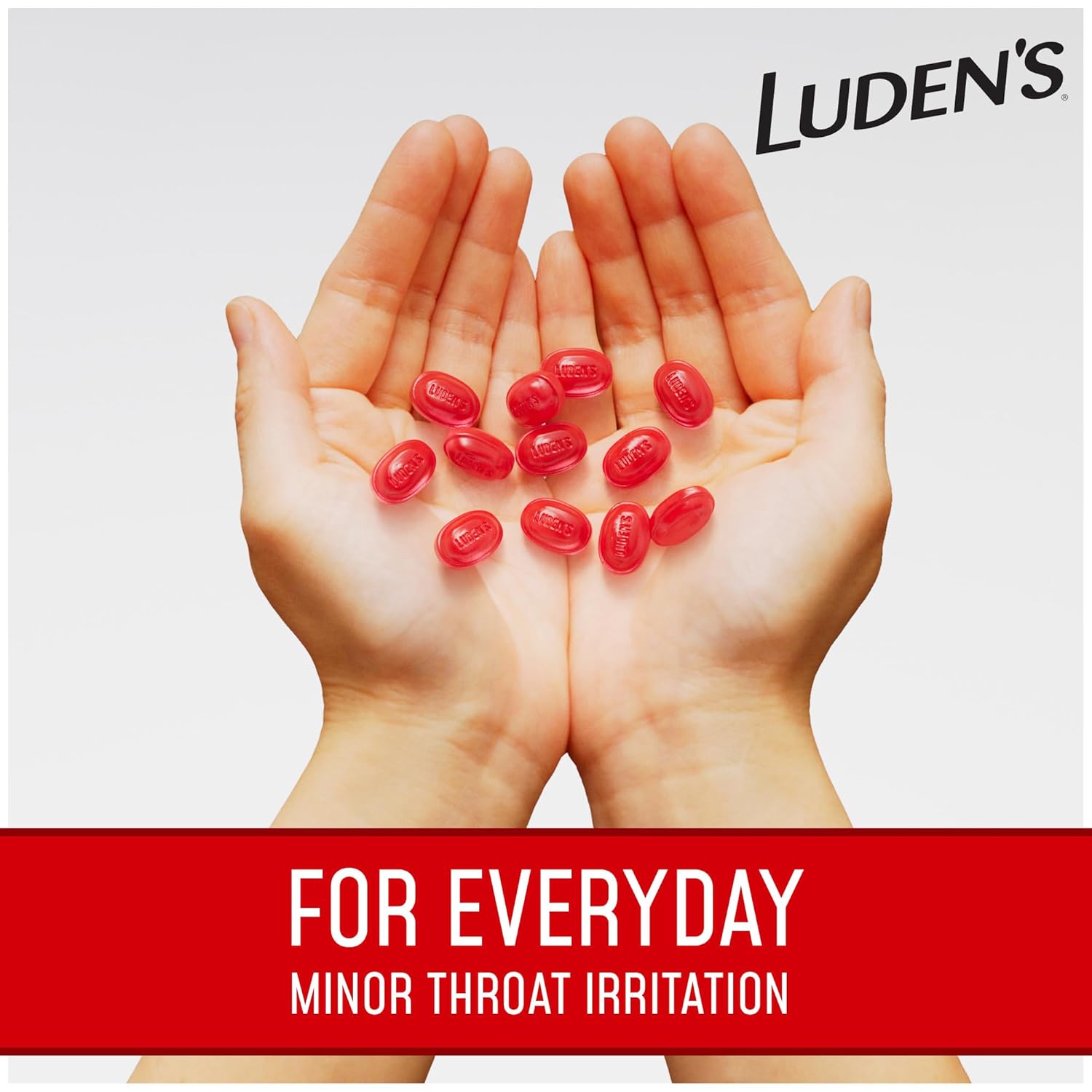 Luden's wild cherry cough throat drops for everyday minor throat irritation.