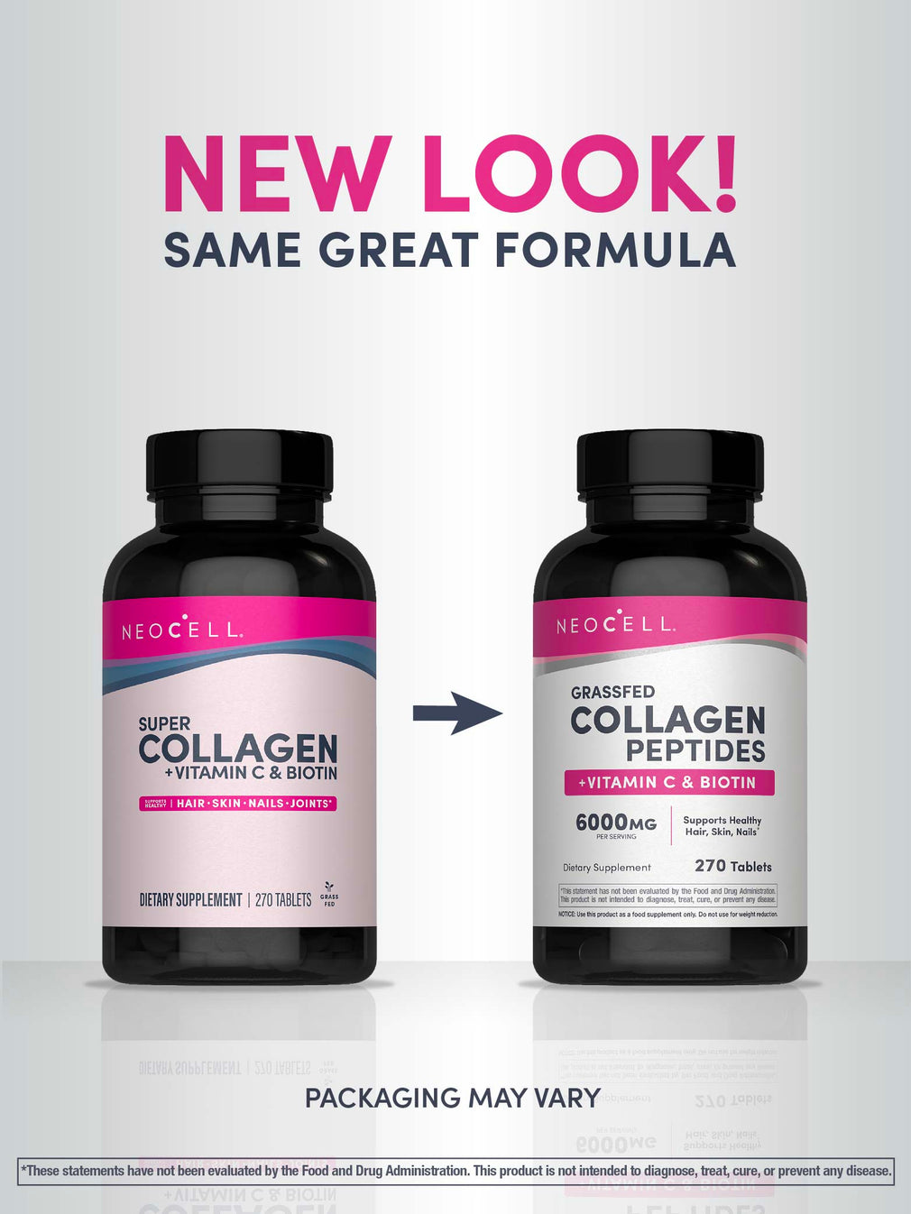 Neocell Grassfed Collagen Peptides + Vitamin C & Biotin | 270 Tablets
