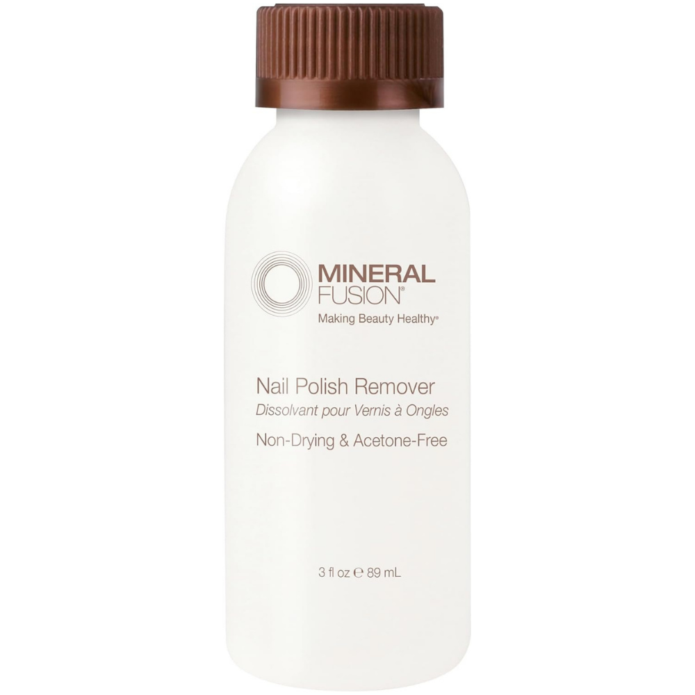 Mineral fusion nail polish remover is non drying & acetone free 