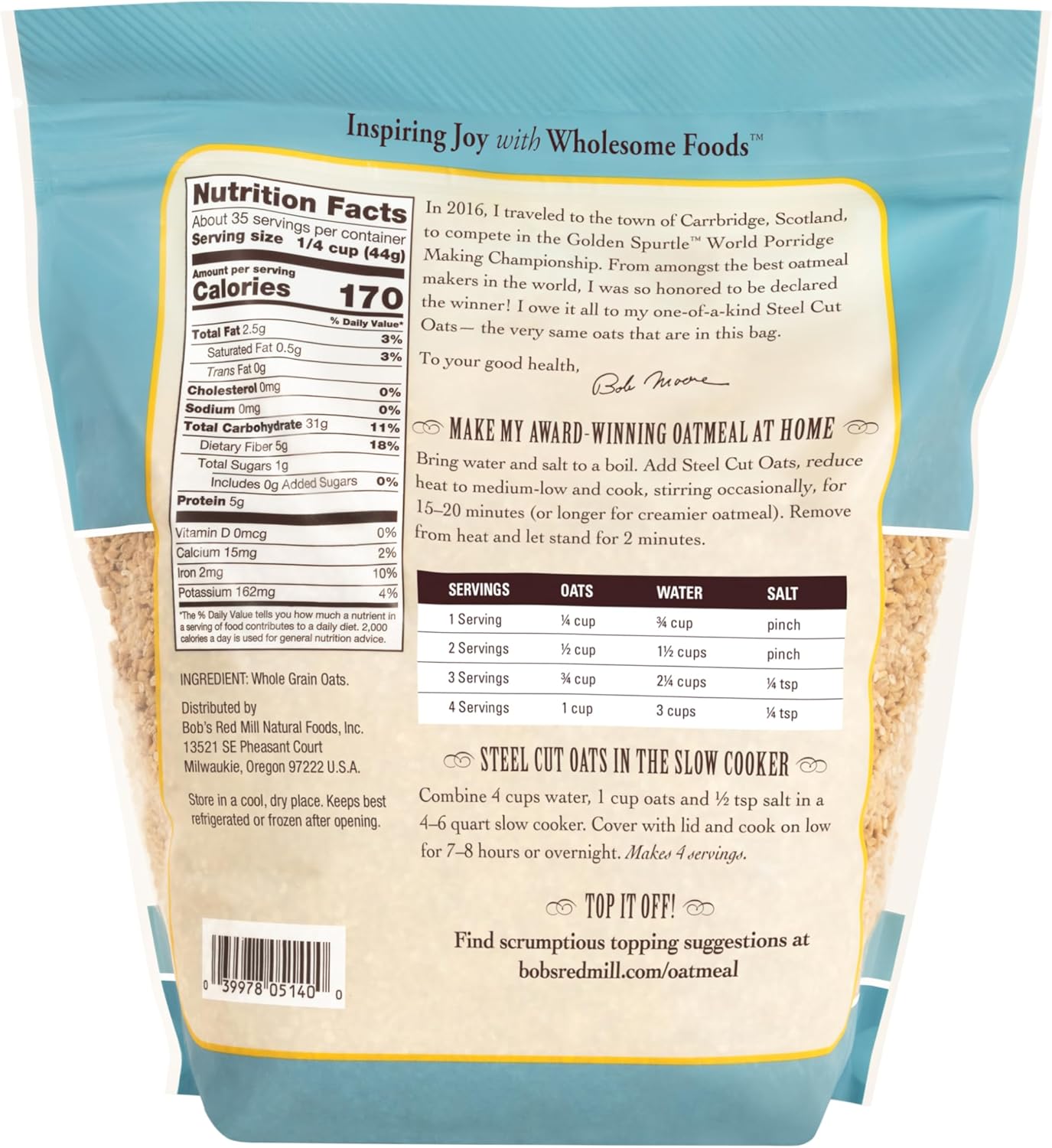 Bob's Red Mill Steel Cut Oats | 1.53kg