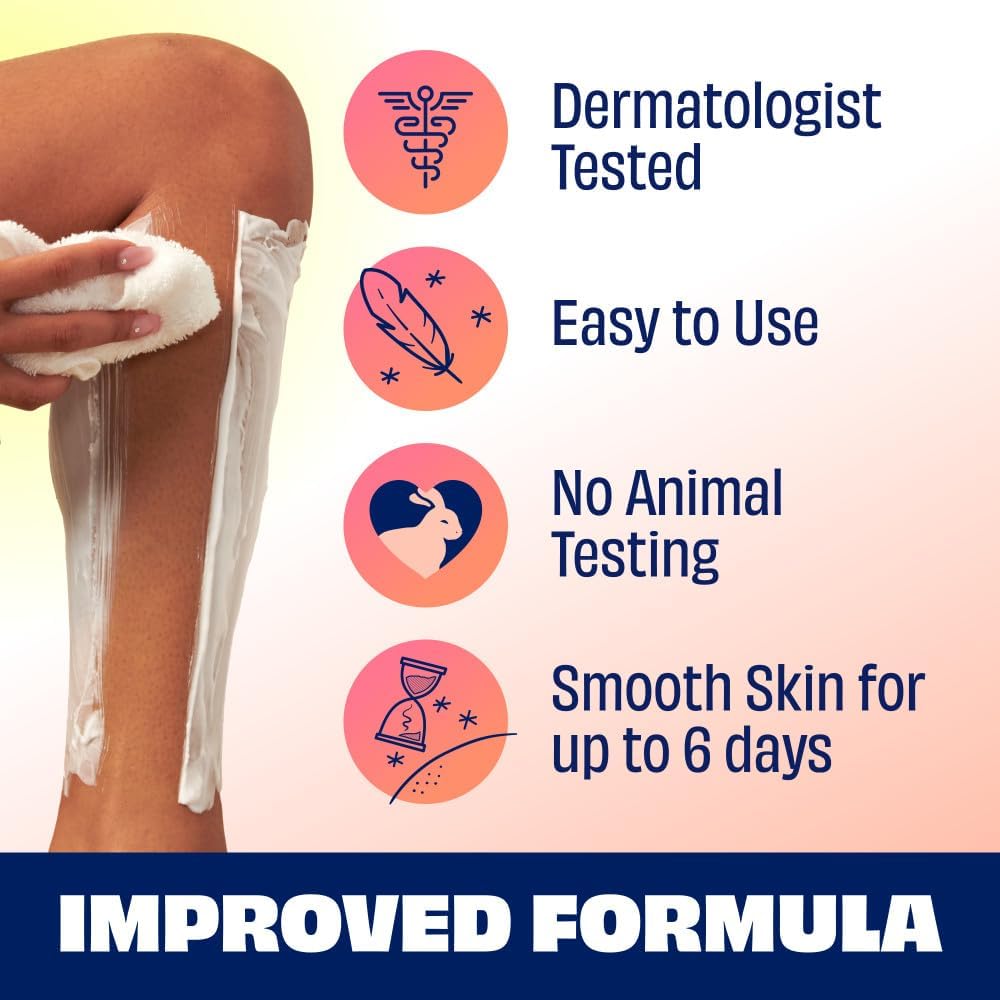 Nair dermatologist tested shower cream hair remover, easy to use smooth skin with no animal tested 